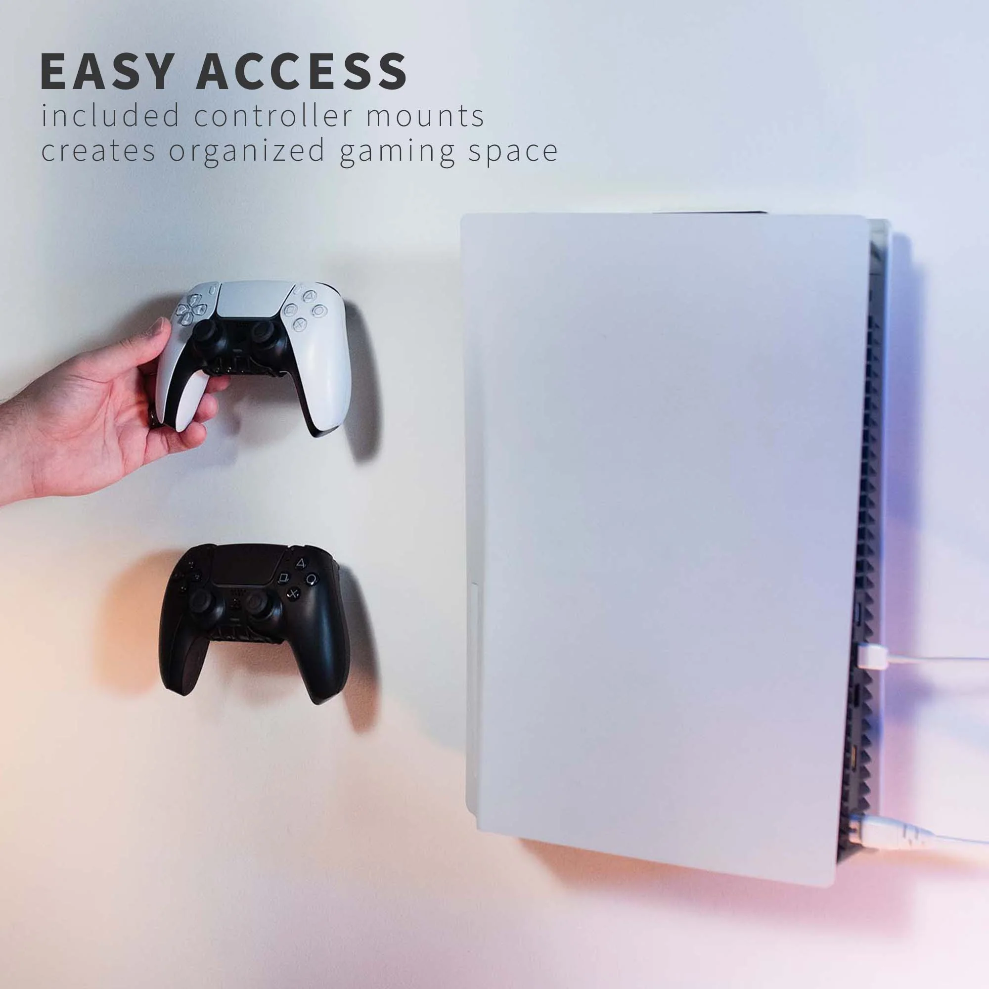 2-in-1 (Wall & Desk) Mount Designed for PS5 & PS5 Slim + 2 Controller Mounts - Image 9