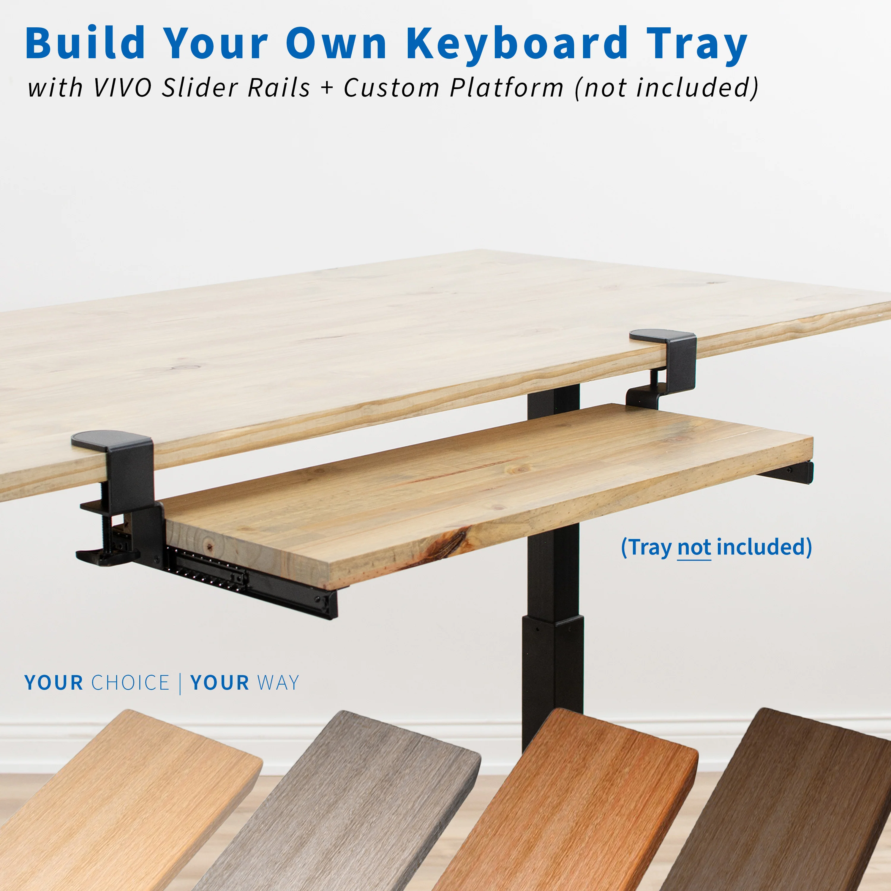 Clamp and Rail Set for Custom Wood Tray (2 Pack) - Image 3