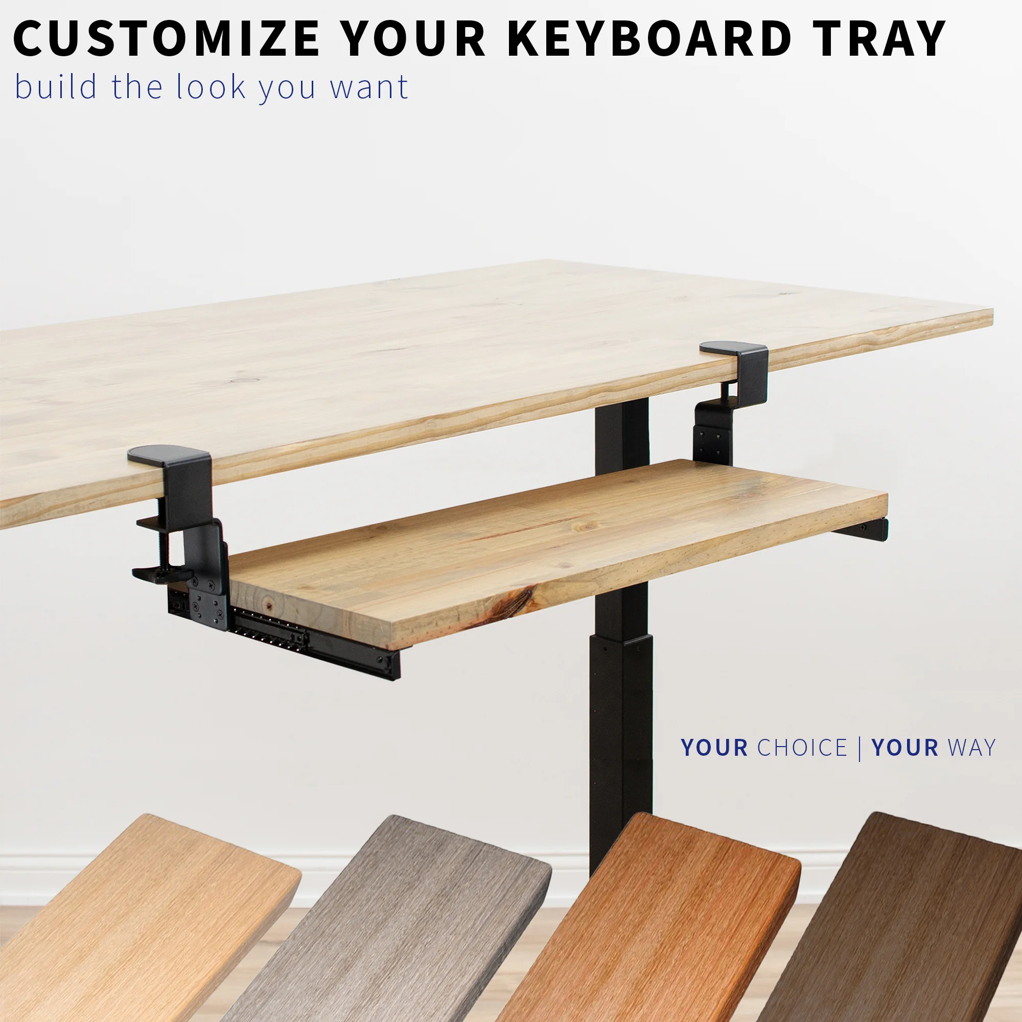 Height Adjustable Clamp and Rail Set for Custom Wood Tray (2 Pack) - Image 3