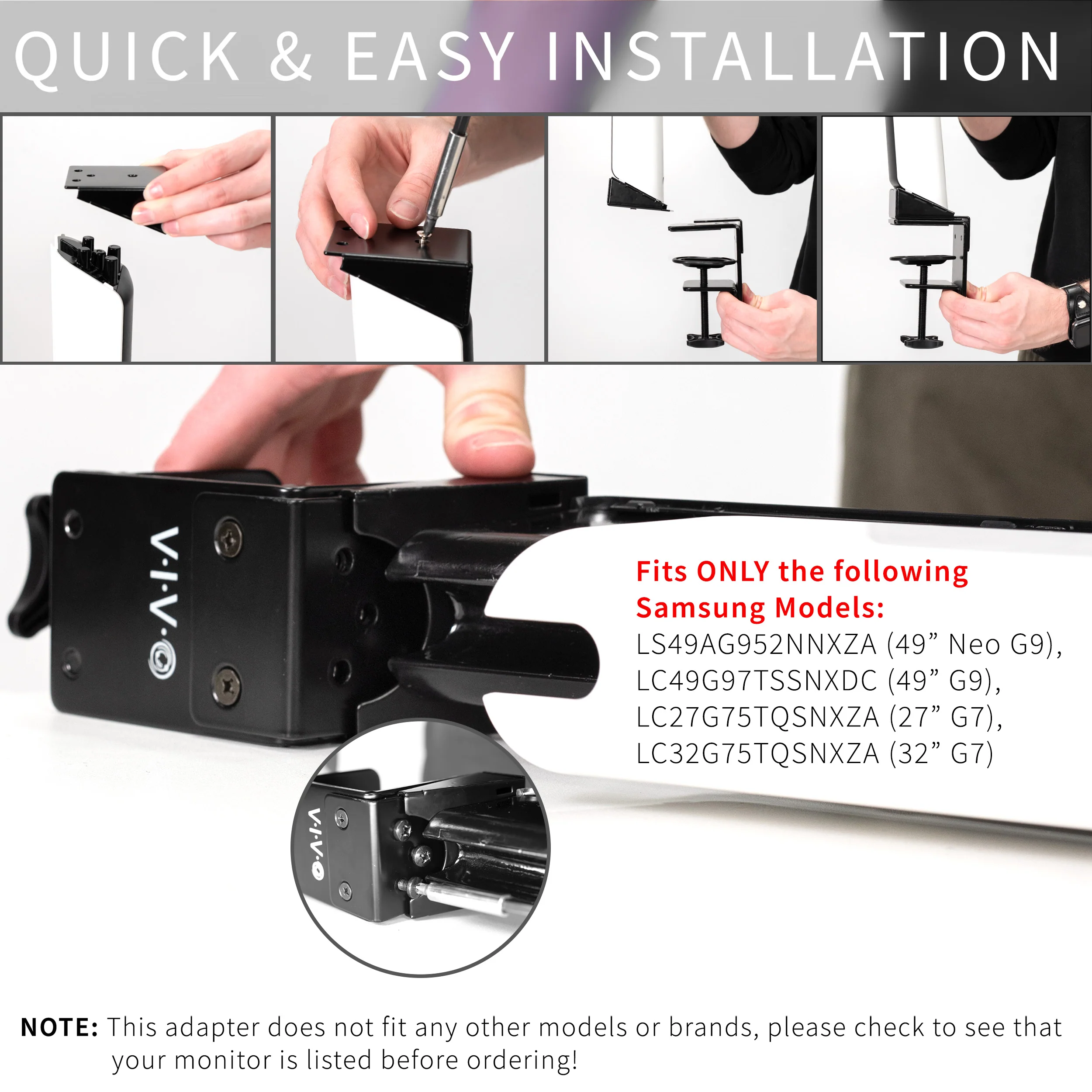 Desk Clamp Designed for Samsung OEM Monitor Stands - Image 5