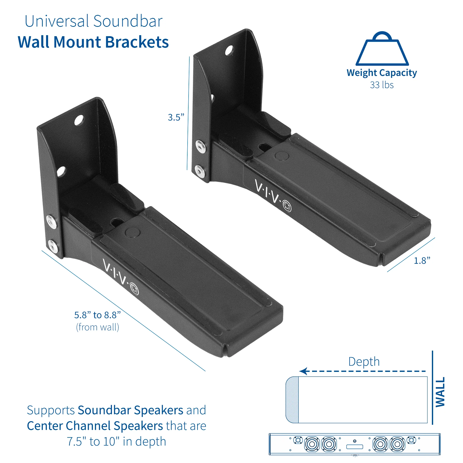 Universal Soundbar Speaker Wall Mount - Image 3