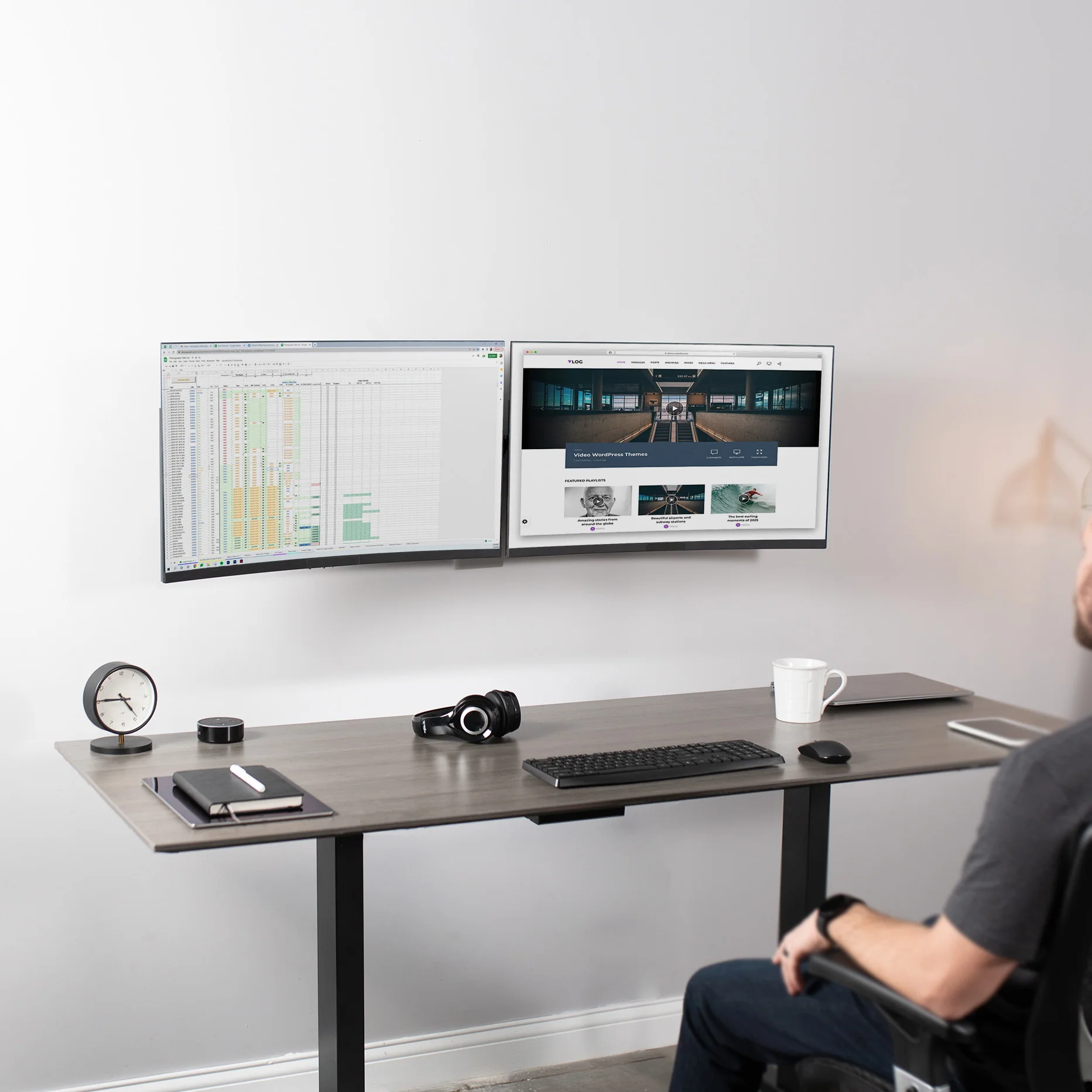 Telescoping Dual 21” to 32” Monitor Wall Mount - Image 8