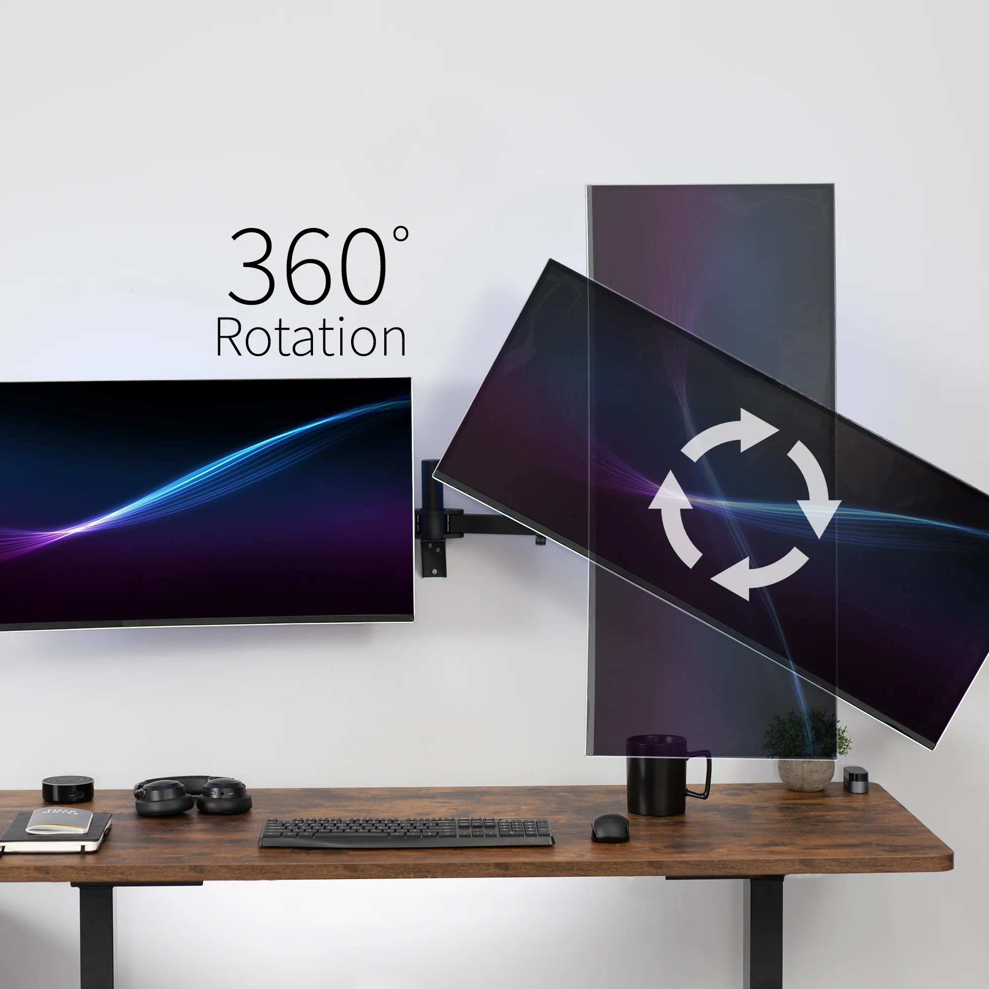 Telescoping Dual 27” to 38” Monitor Wall Mount - Image 4