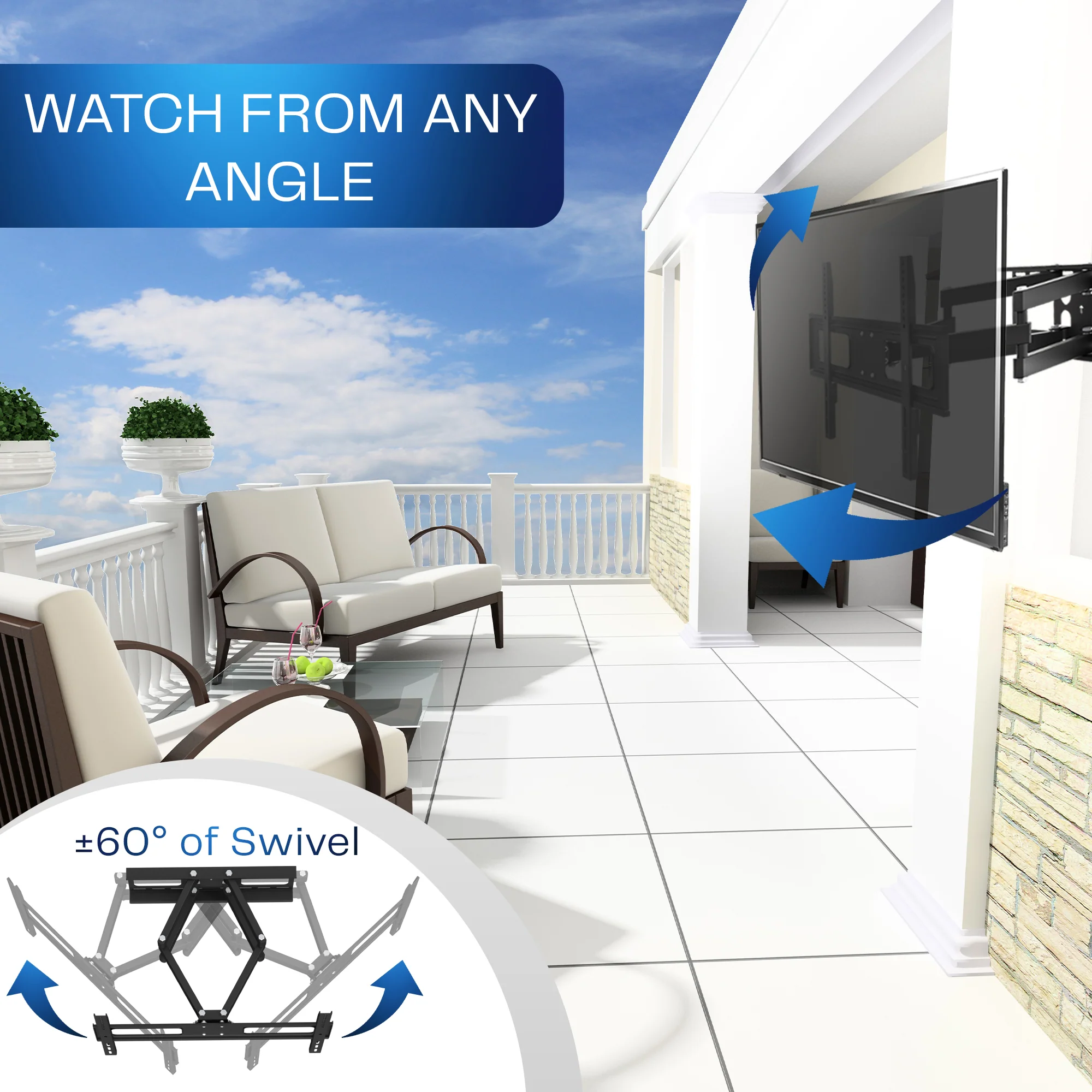 Outdoor Full Motion TV Wall Mount - Image 8
