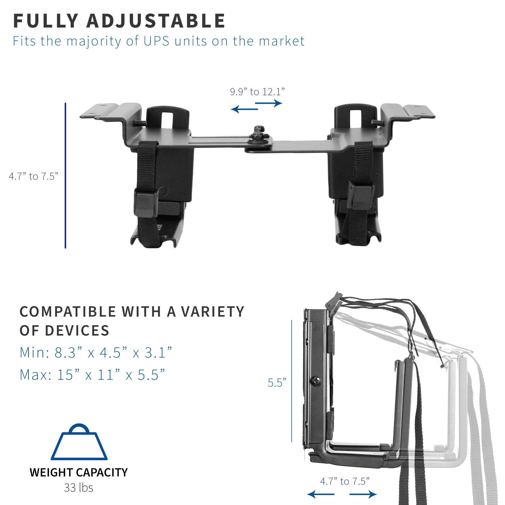 Universal Under Desk and Wall UPS Mount - Image 3