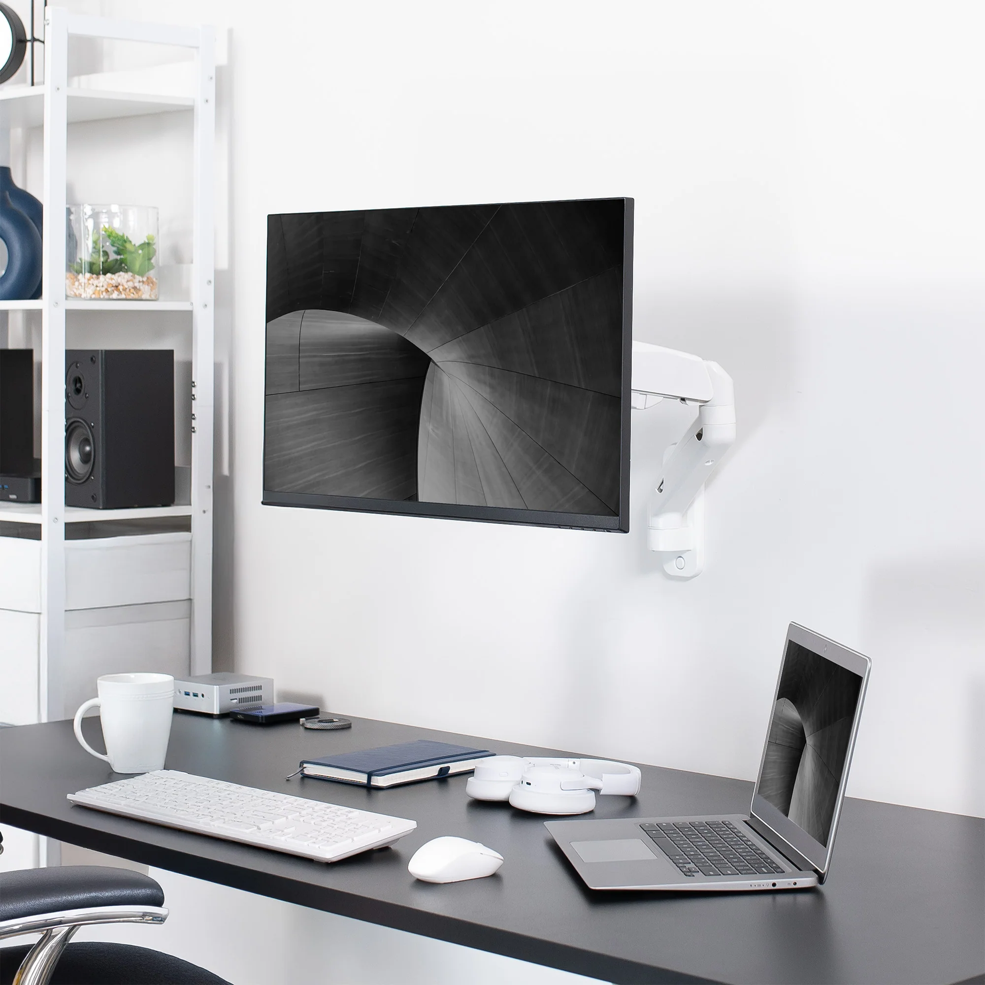 Pneumatic Arm Single Monitor Wall Mount - Up to 32" Screens - Image 11