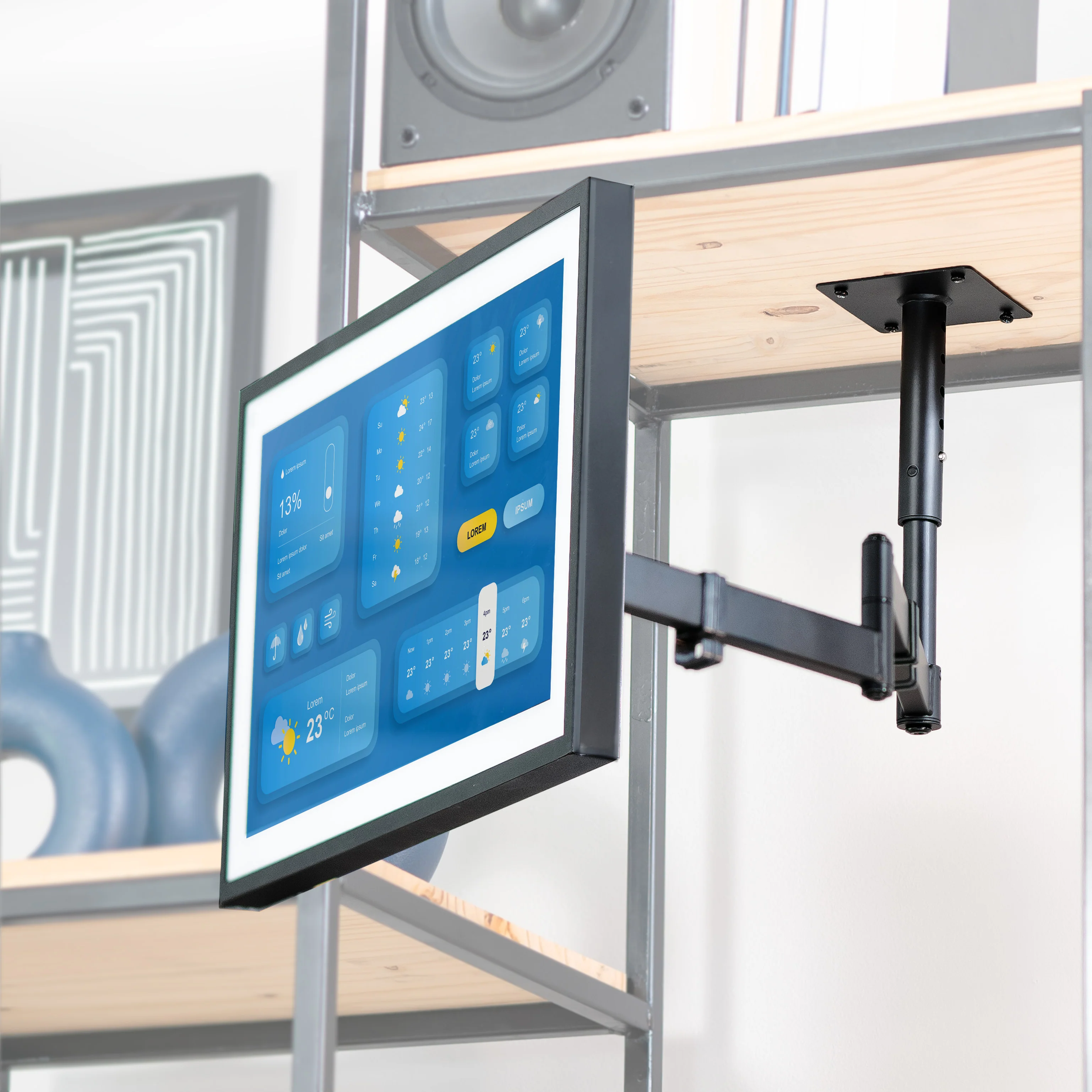 Under Cabinet Articulating Single 13" to 27" Monitor/TV Mount - Image 2