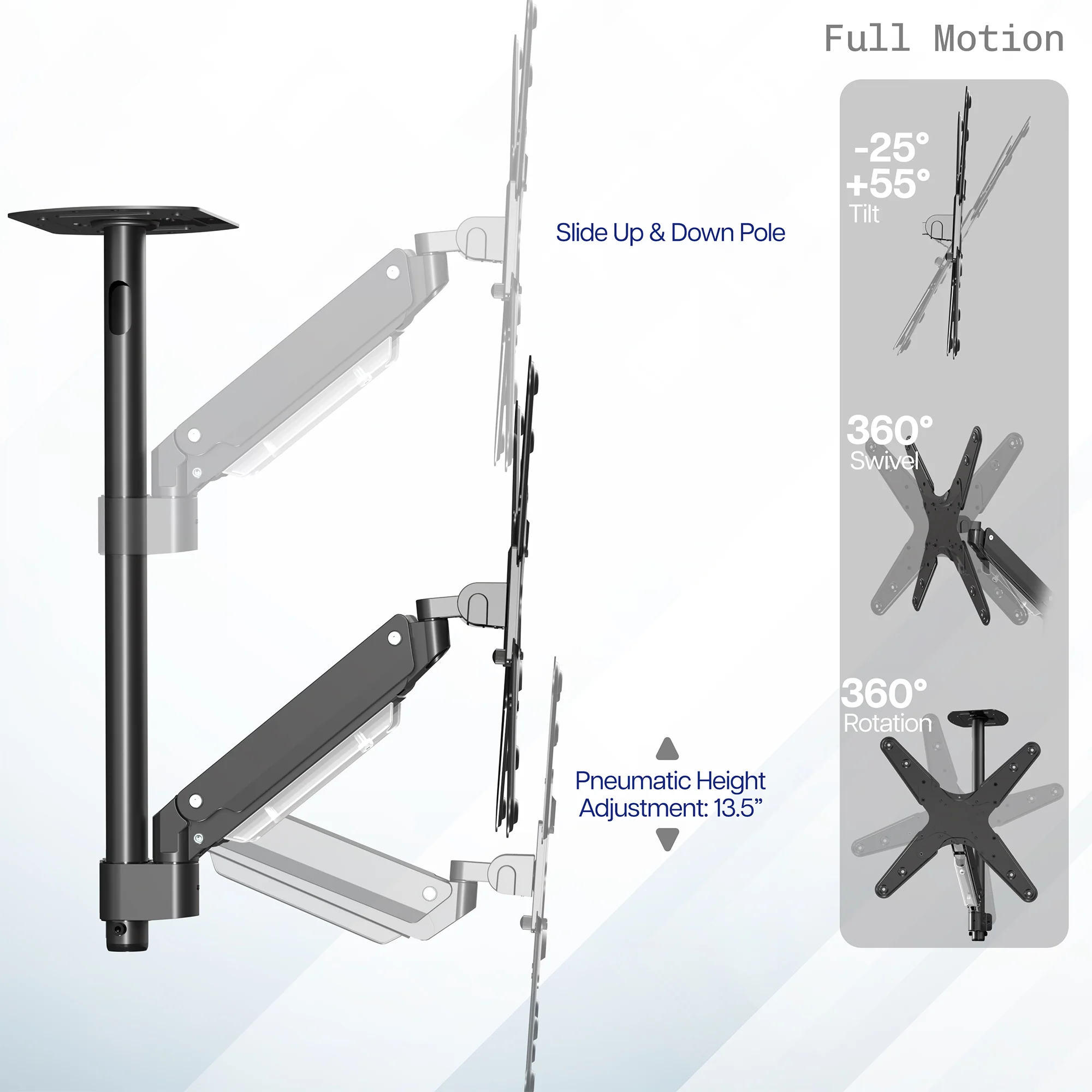 Articulating Ceiling TV Mount for 17" to 55" TVs - Image 5