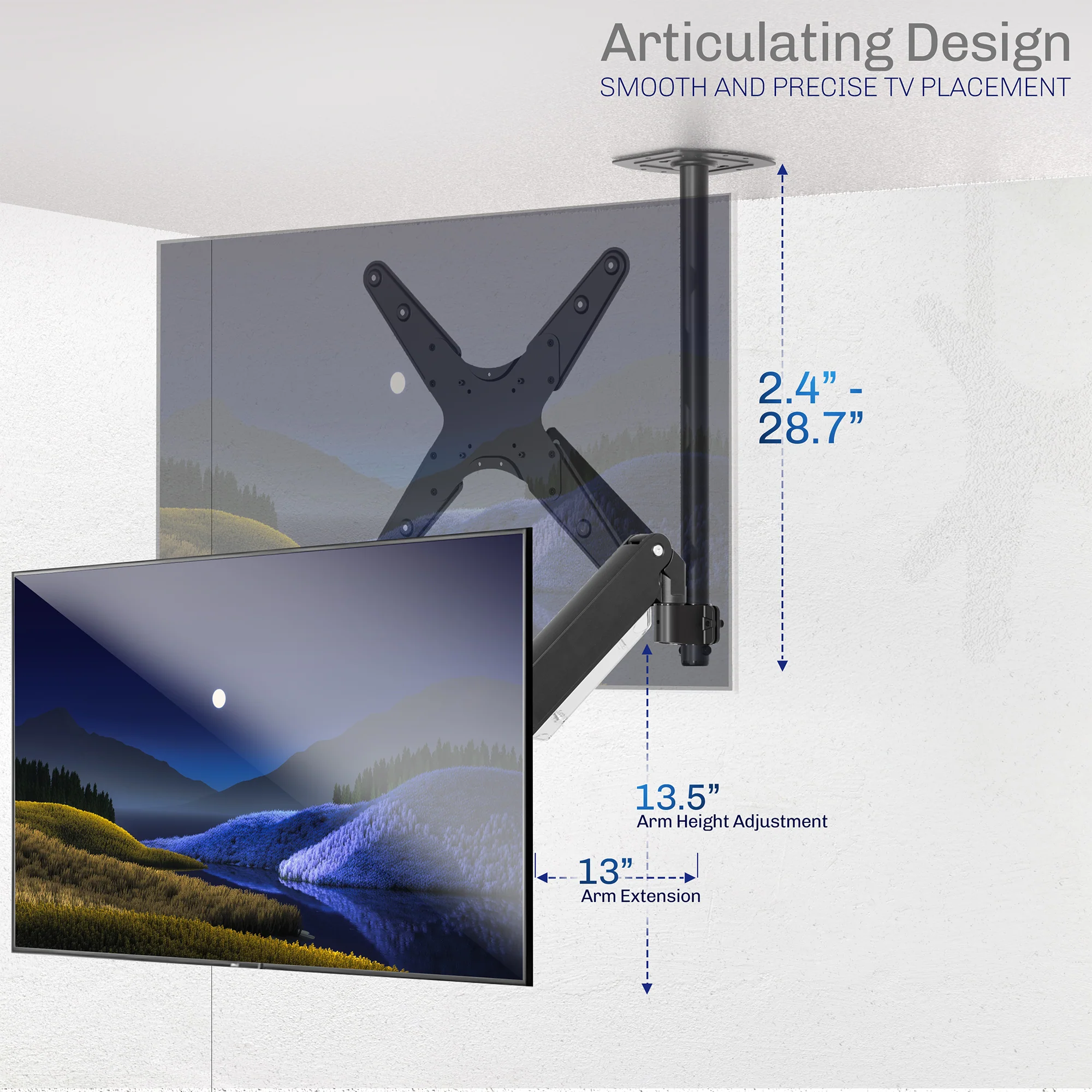 Articulating Ceiling TV Mount for 17" to 55" TVs - Image 8