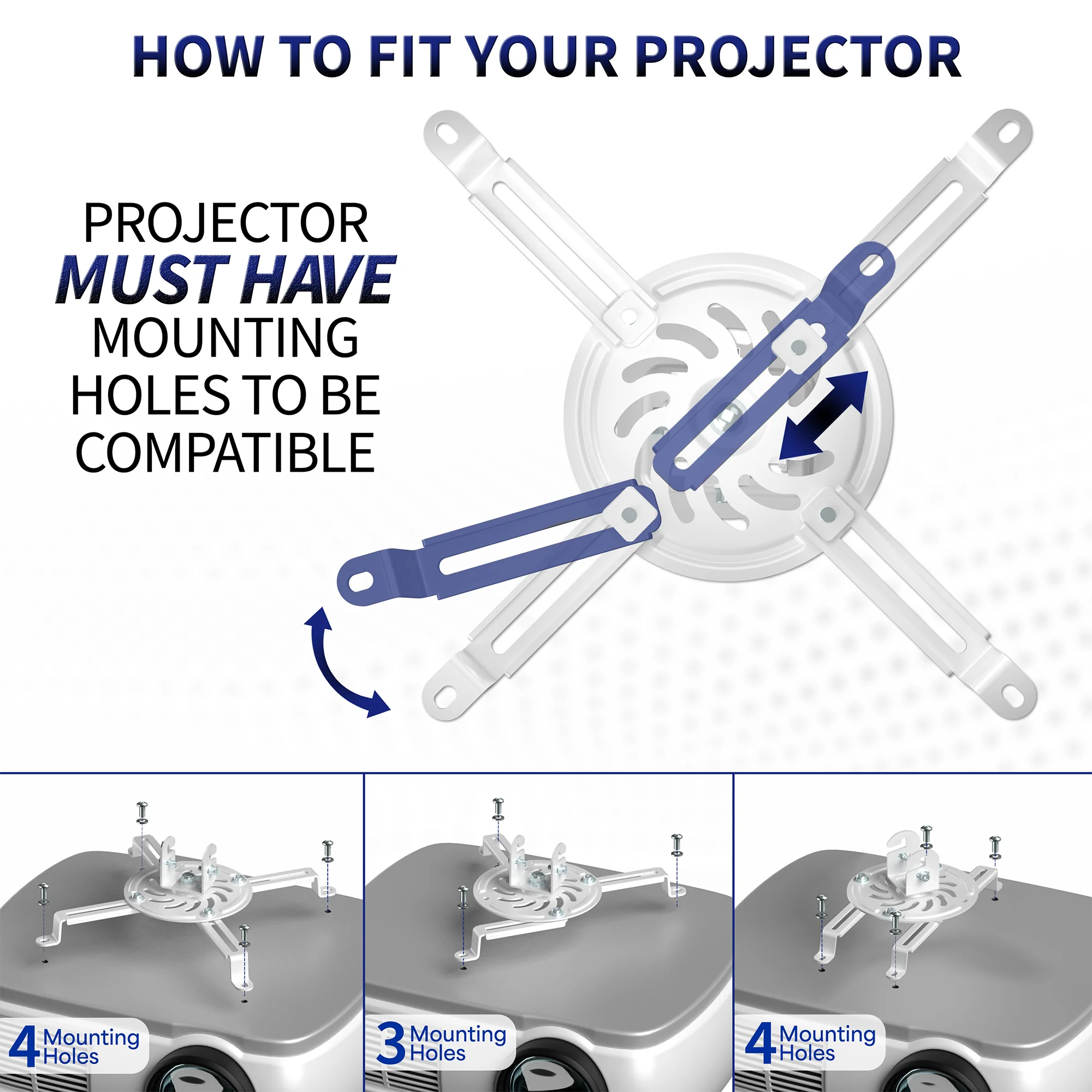 Adjustable Ceiling Mount for Regular and Mini Projectors - Image 13