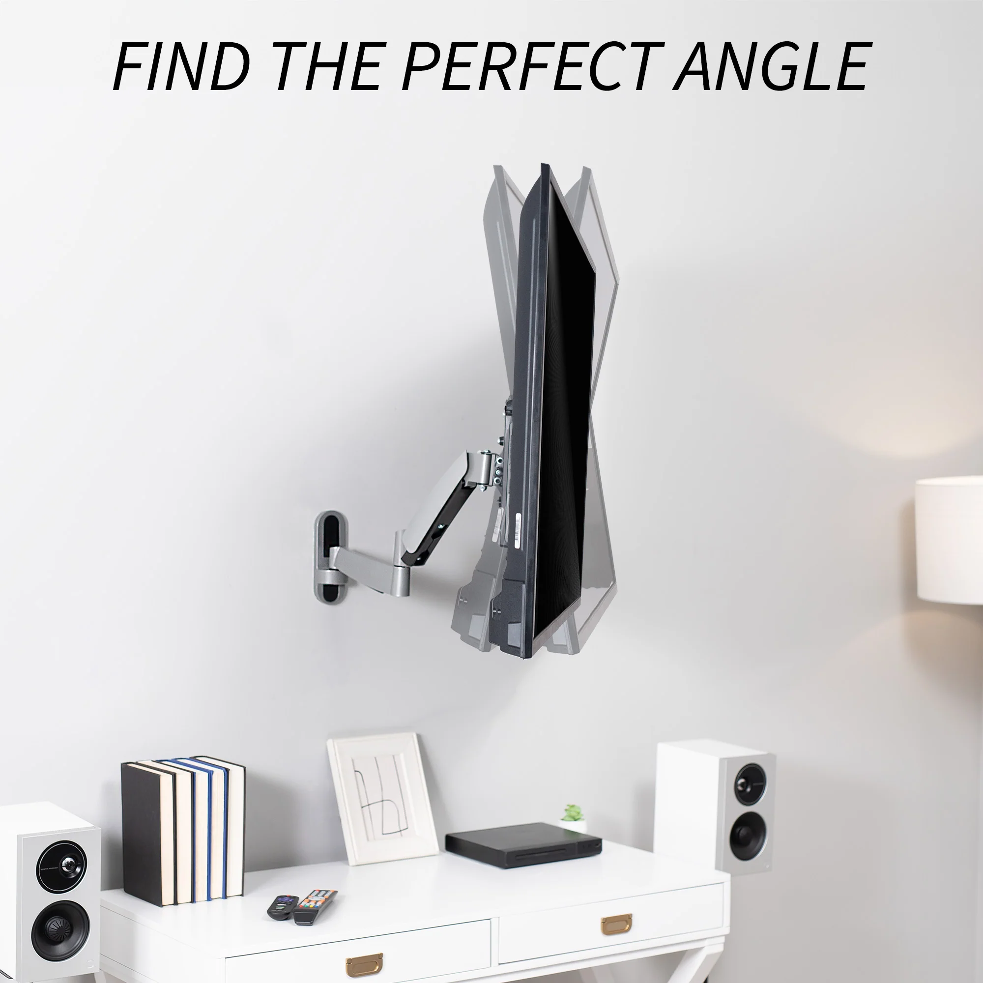 Silver Pneumatic Arm Wall Mount for 26" to 55" TVs - Image 8