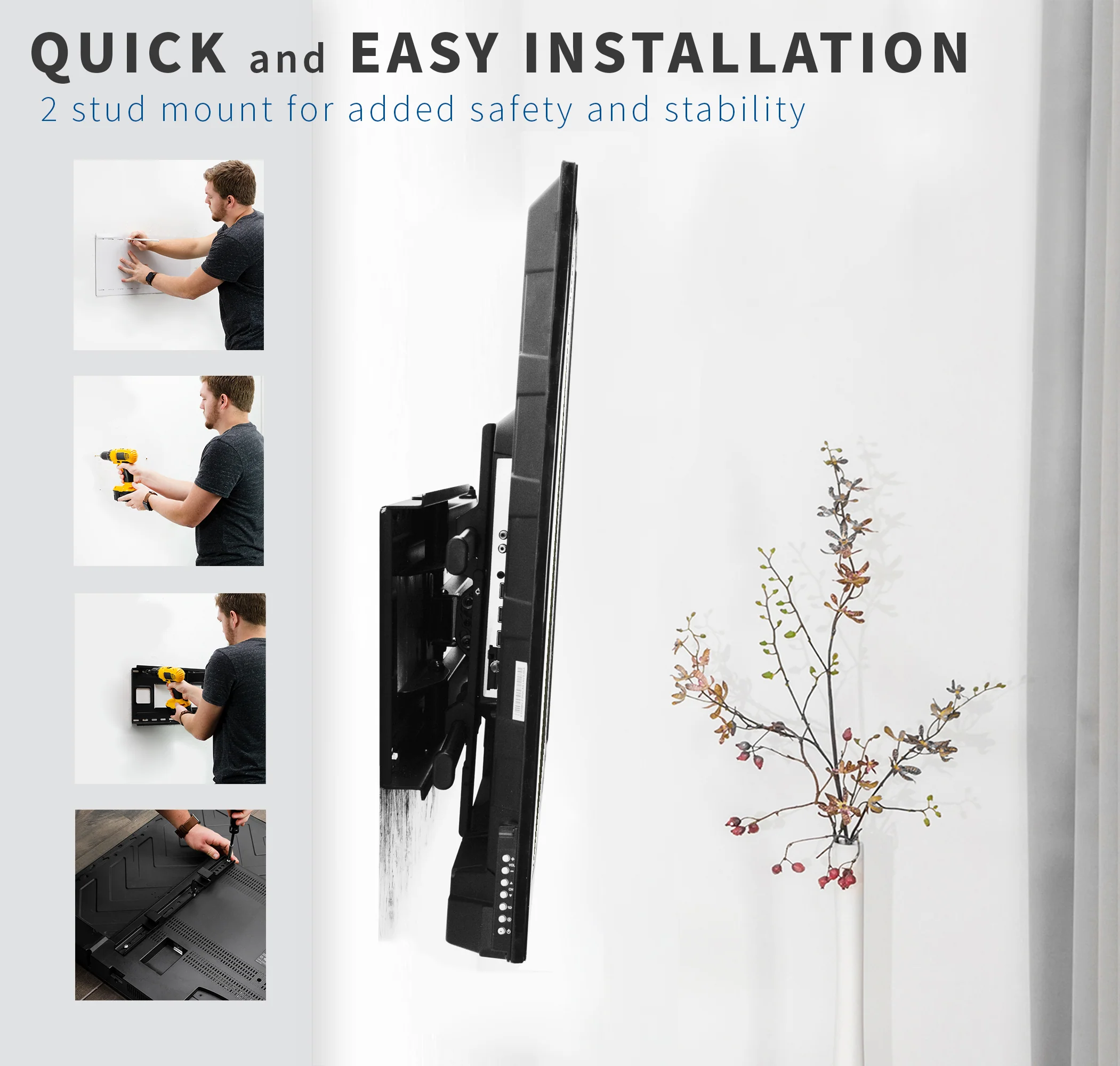Long Arm Wall Mount for 37" to 80" TVs - Image 8