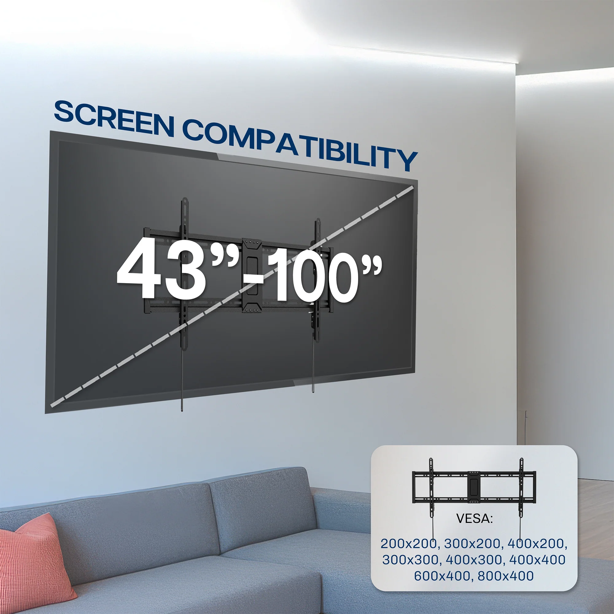 Extra Large Tilting Wall Mount for 43” to 100” TVs - Image 6