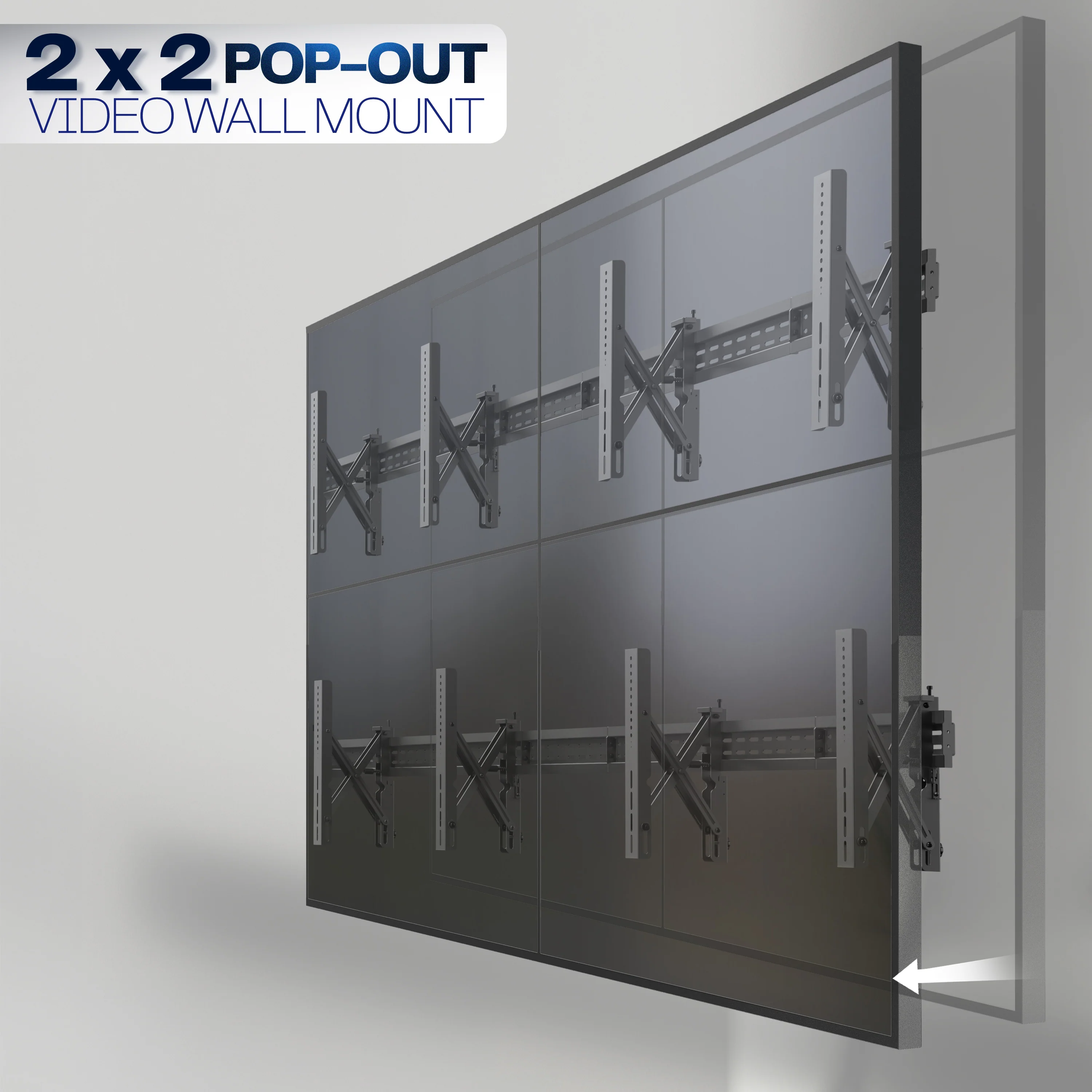 Pop-Out 2x2 Video Wall Mounts for 37” to 65” TVs - Image 10