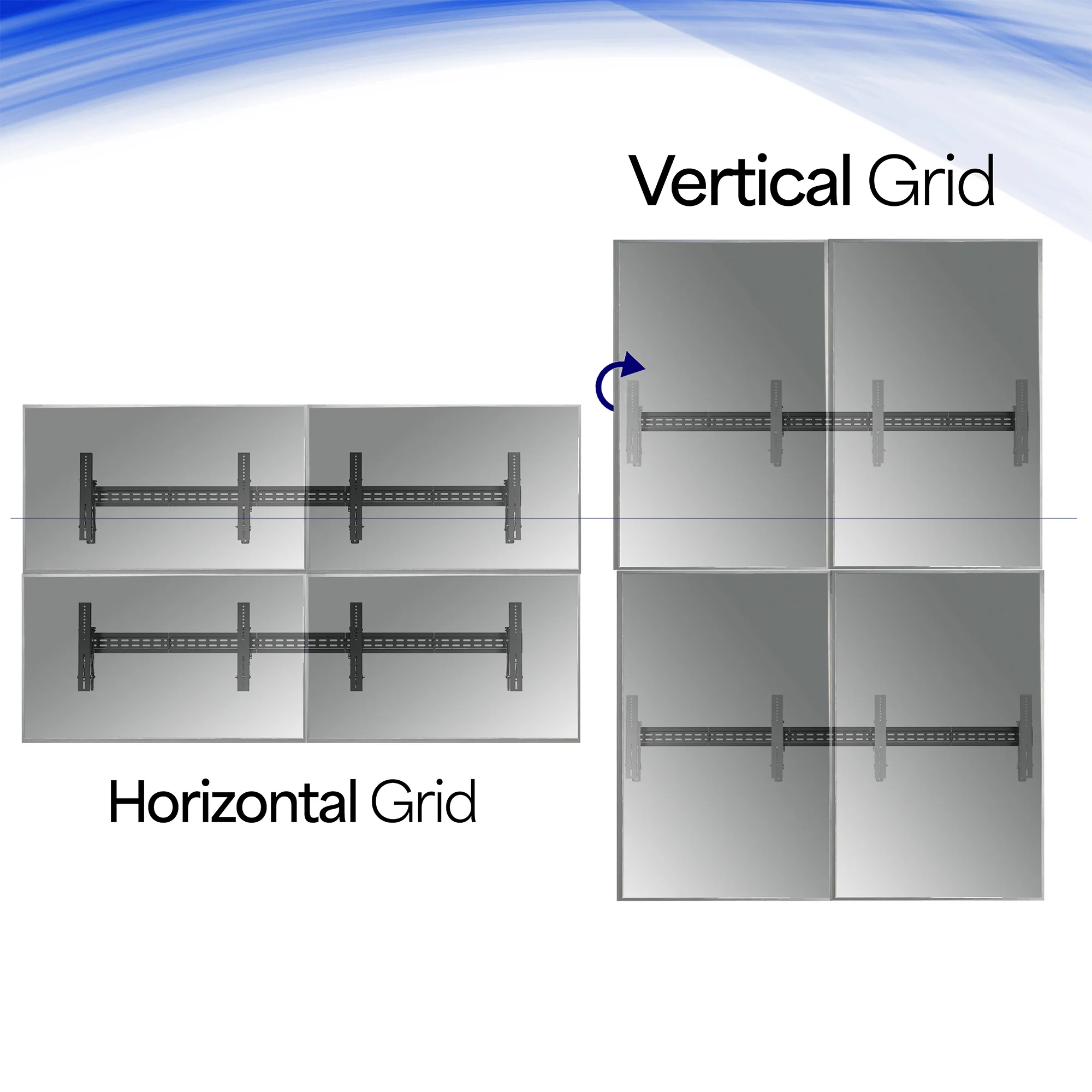 Pop-Out 2x2 Video Wall Mounts for 37” to 65” TVs - Image 4