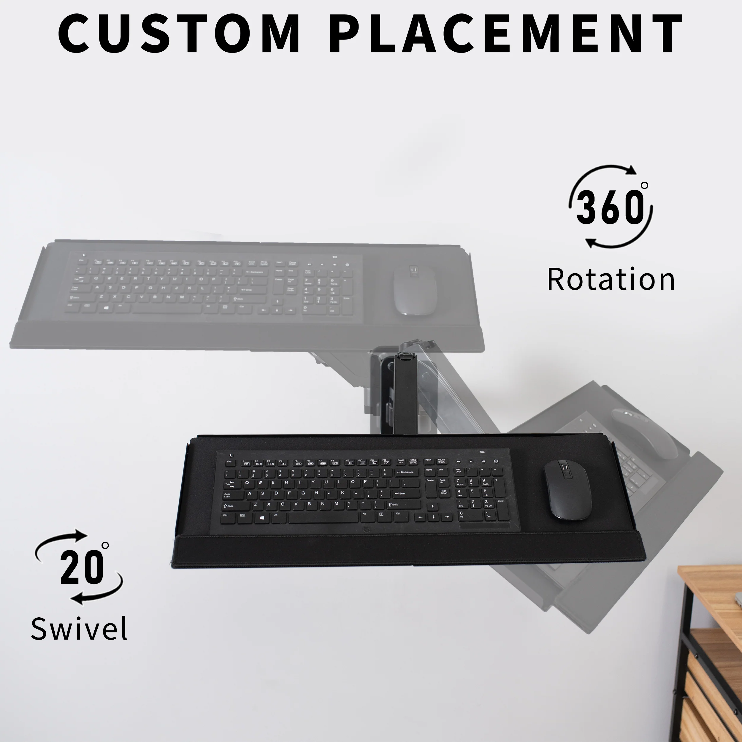 Dual 17” to 32” Monitor Wall Mounts + Keyboard Tray Wall Mount - Image 8