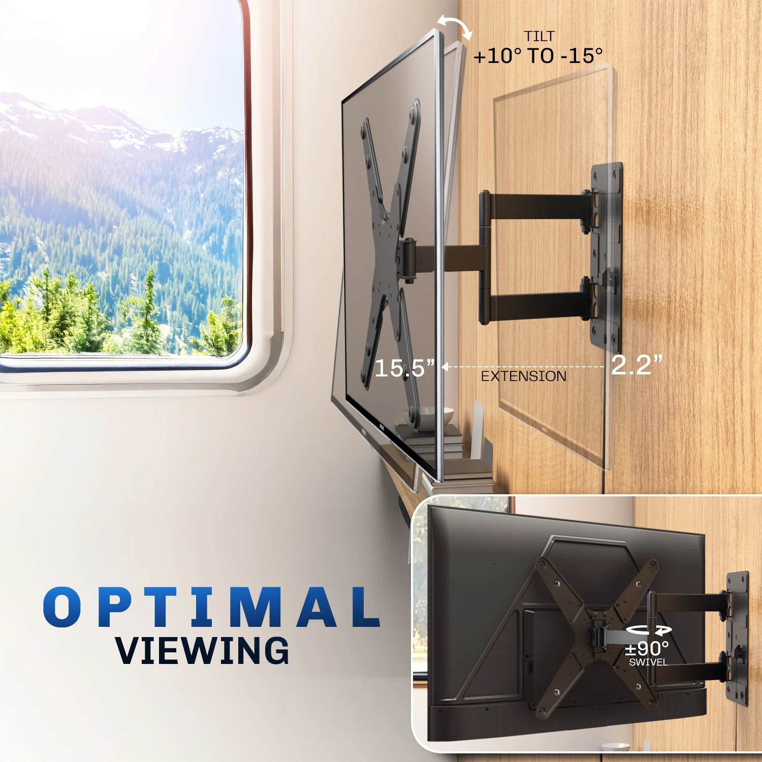 Locking RV TV Mount with Articulating Arm - Image 5