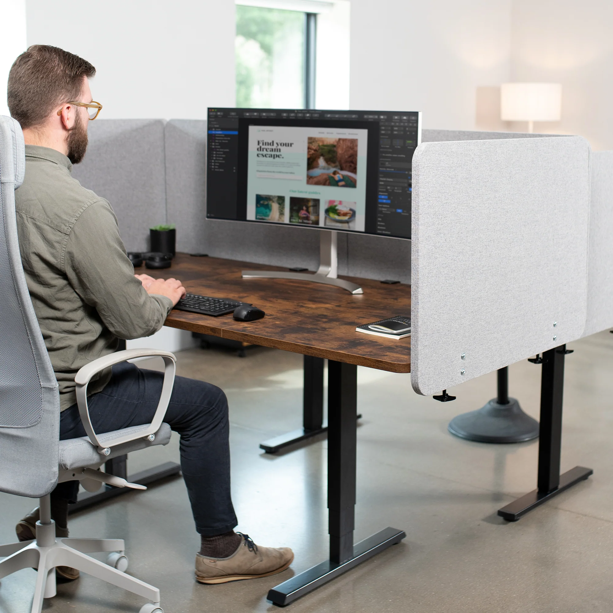 Clamp-on/Screw-on Desk Privacy Panel - Image 23