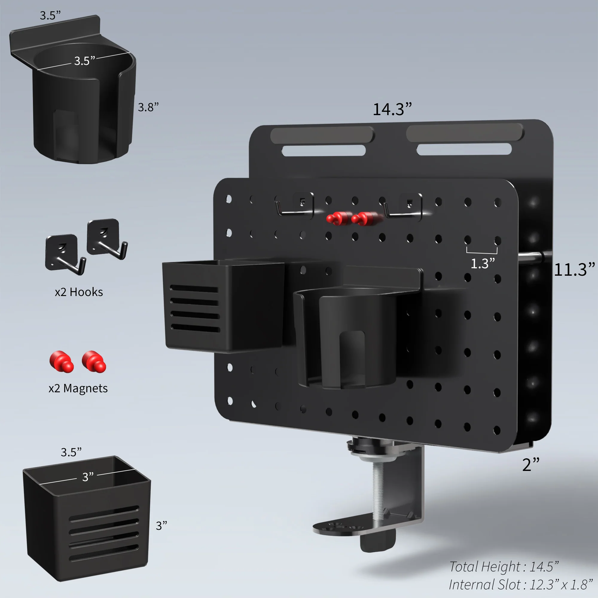 Clamp-on Rotating Pegboard with Laptop Holder - Image 4