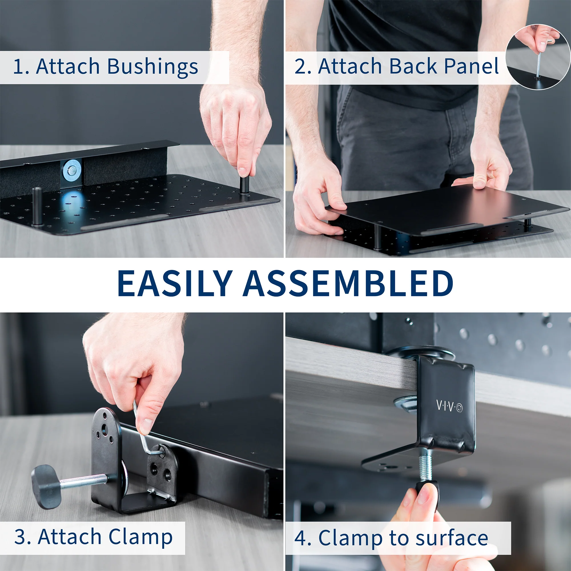 Clamp-on Rotating Pegboard with Laptop Holder - Image 7