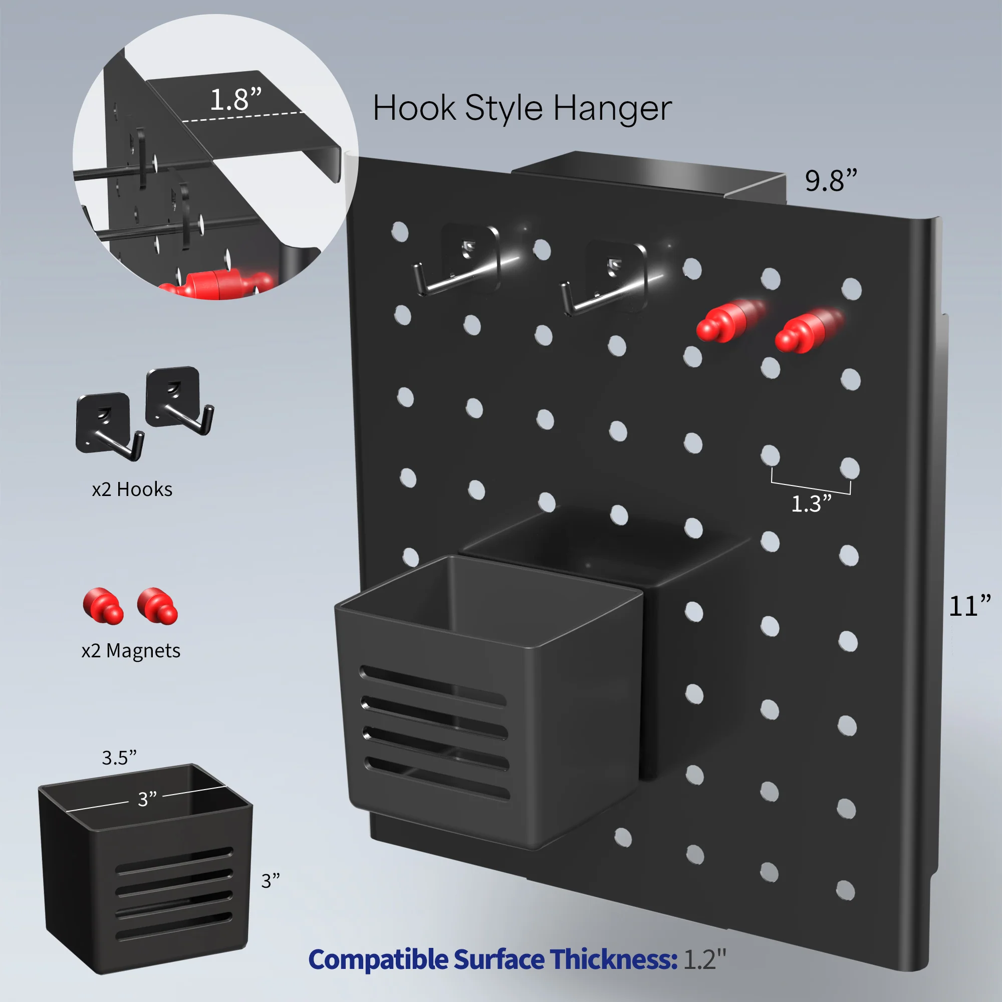 Hanging 11" x 10" Pegboard - Image 3