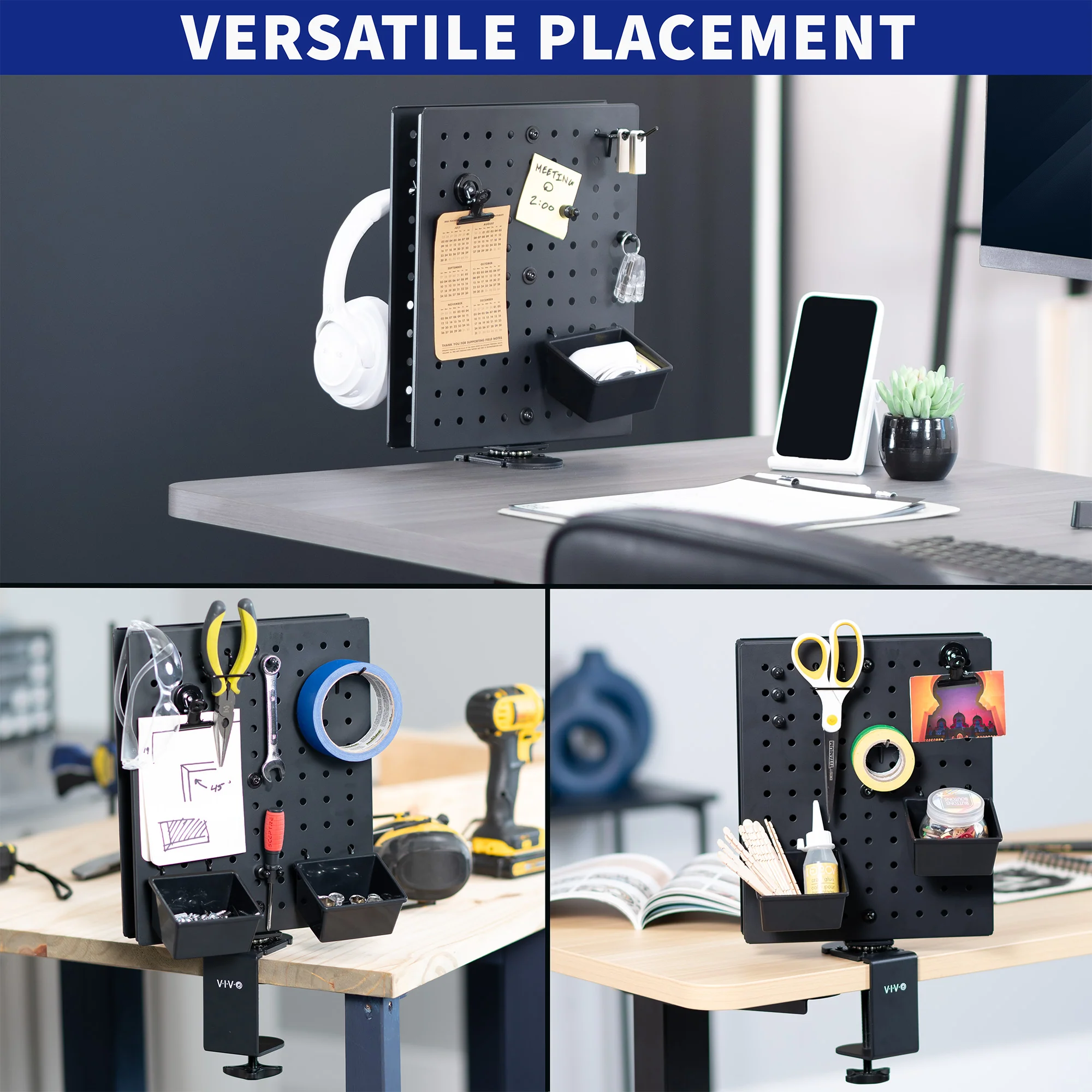 Clamp-on Rotating Pegboard & Accessory Holder - Image 5
