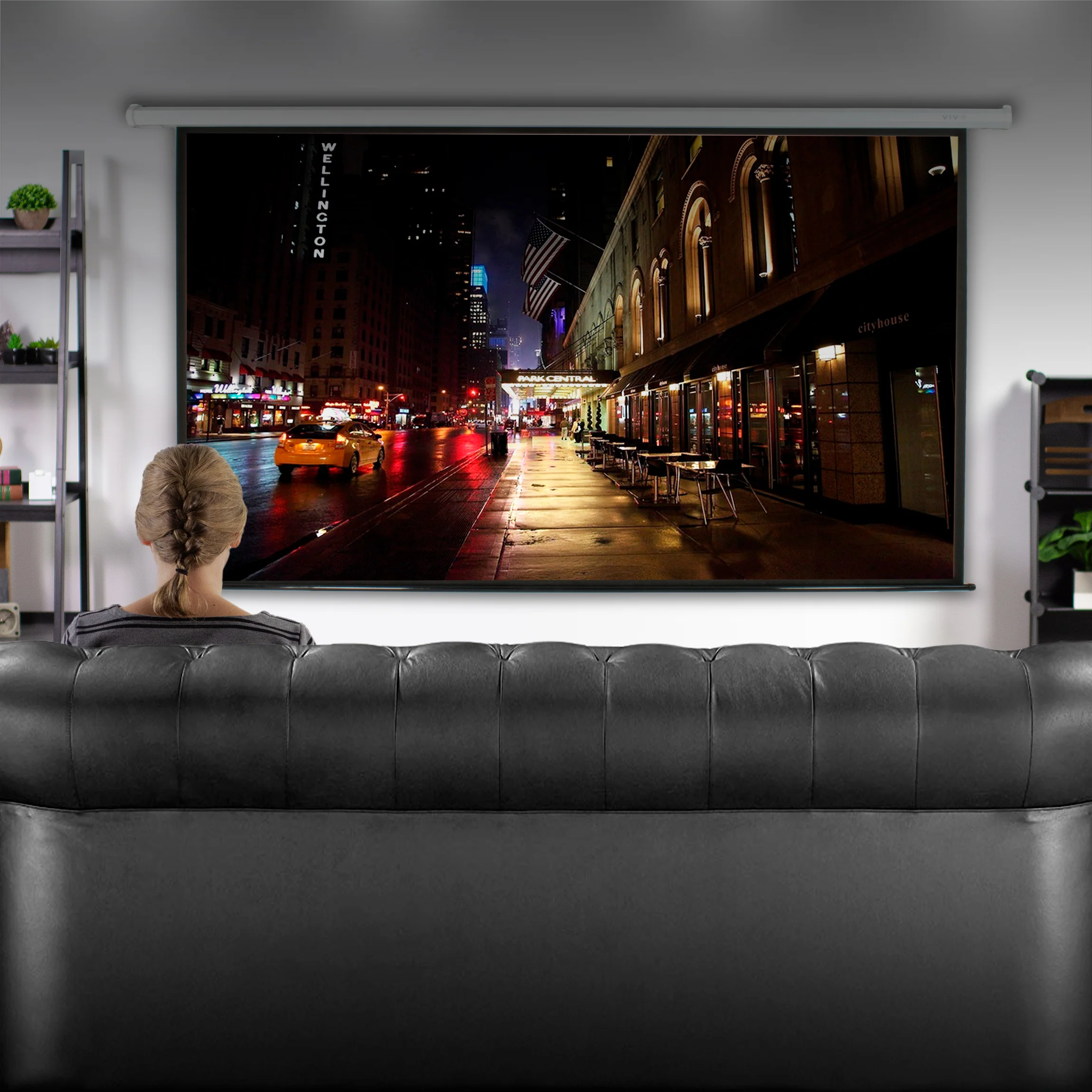 80" Manual Projector Screen 16:9 - Image 3