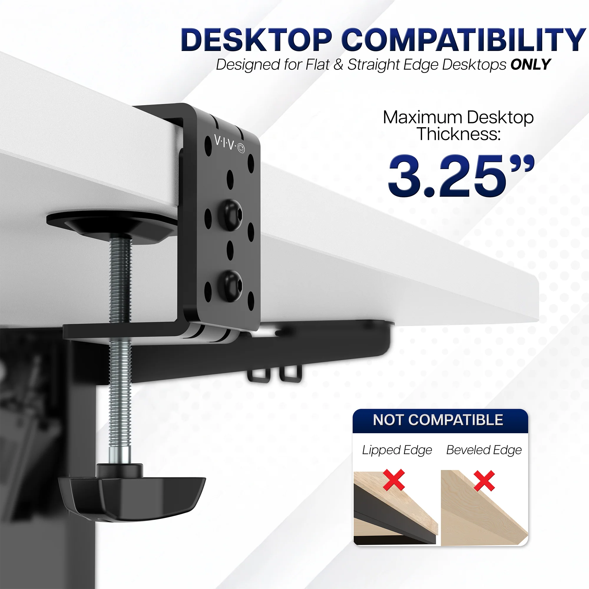 4" Desk C-Clamp for Monitor Mount - Image 3