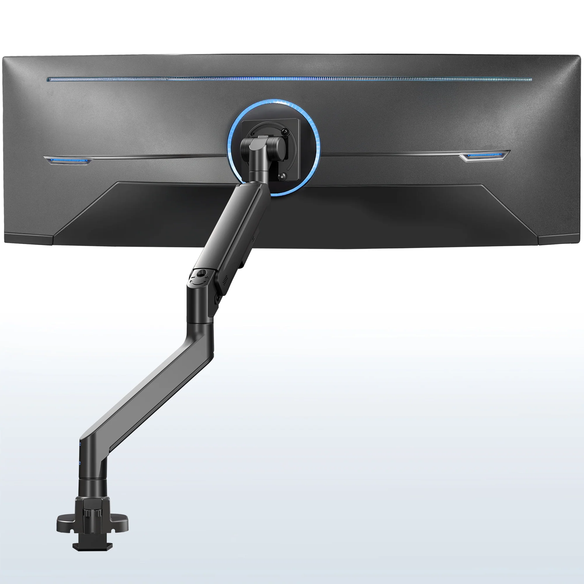 Pneumatic Arm Single Ultrawide Monitor Desk Mount - Up to 57" Screens