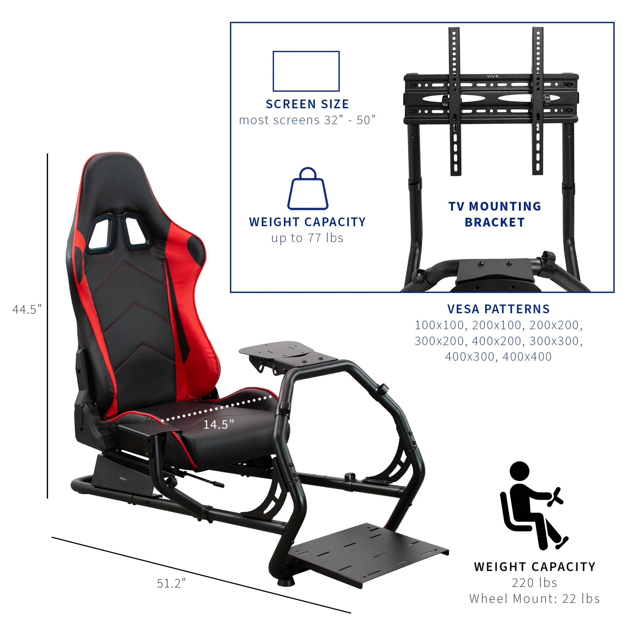 Racing Simulator Cockpit with TV Mount - Image 3