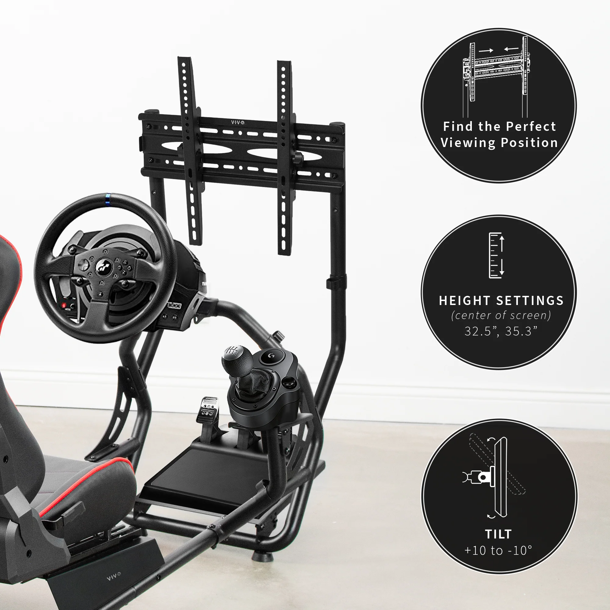 Racing Simulator Cockpit with TV Mount - Image 5