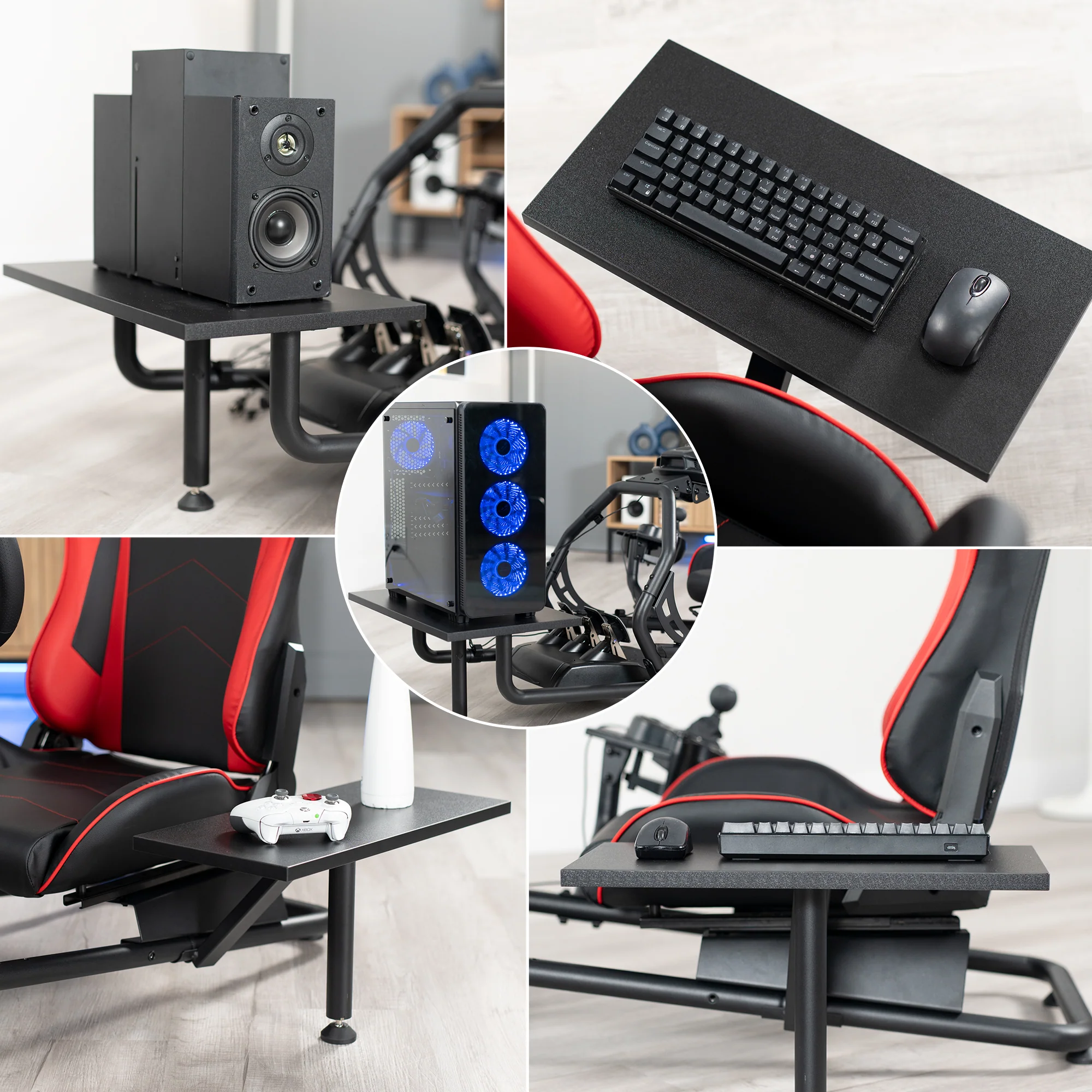 Racing Simulator Cockpit with TV Mount & Shelf Kit - Image 8