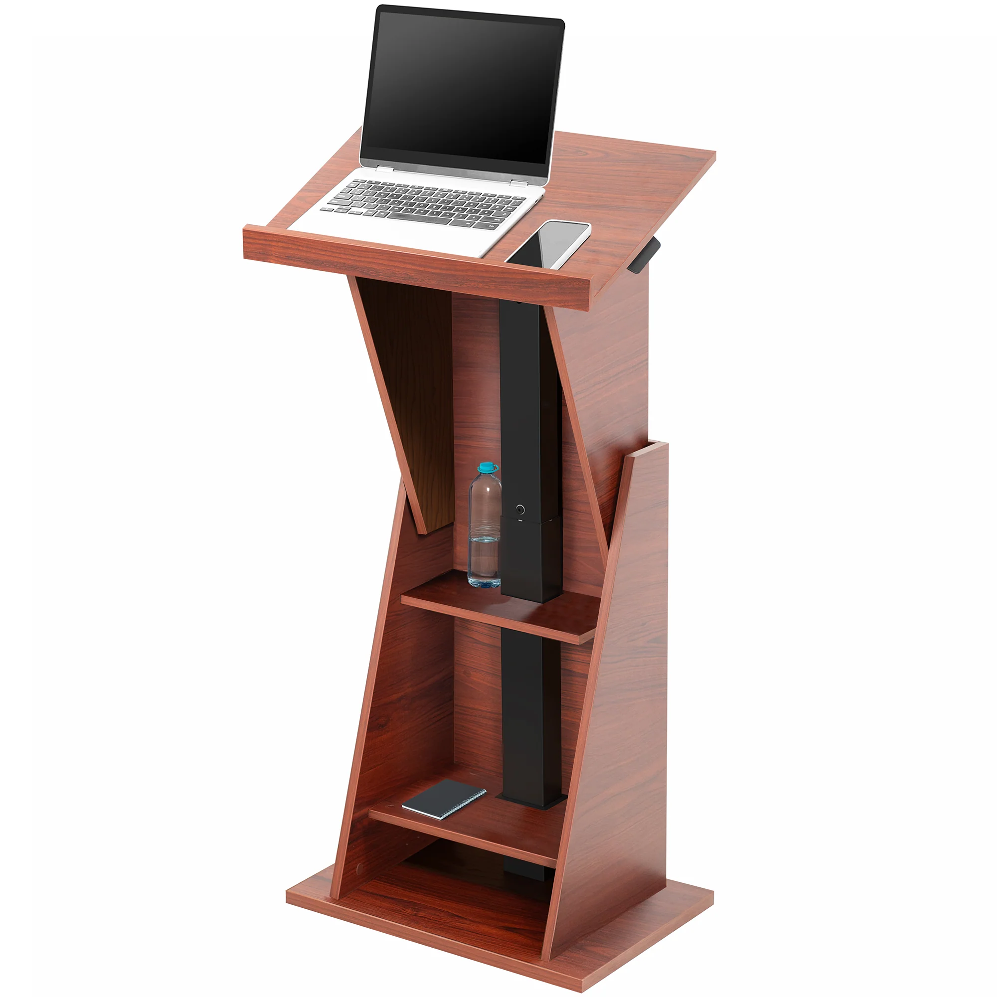 Dark Walnut Height Adjustable Podium - Image 10