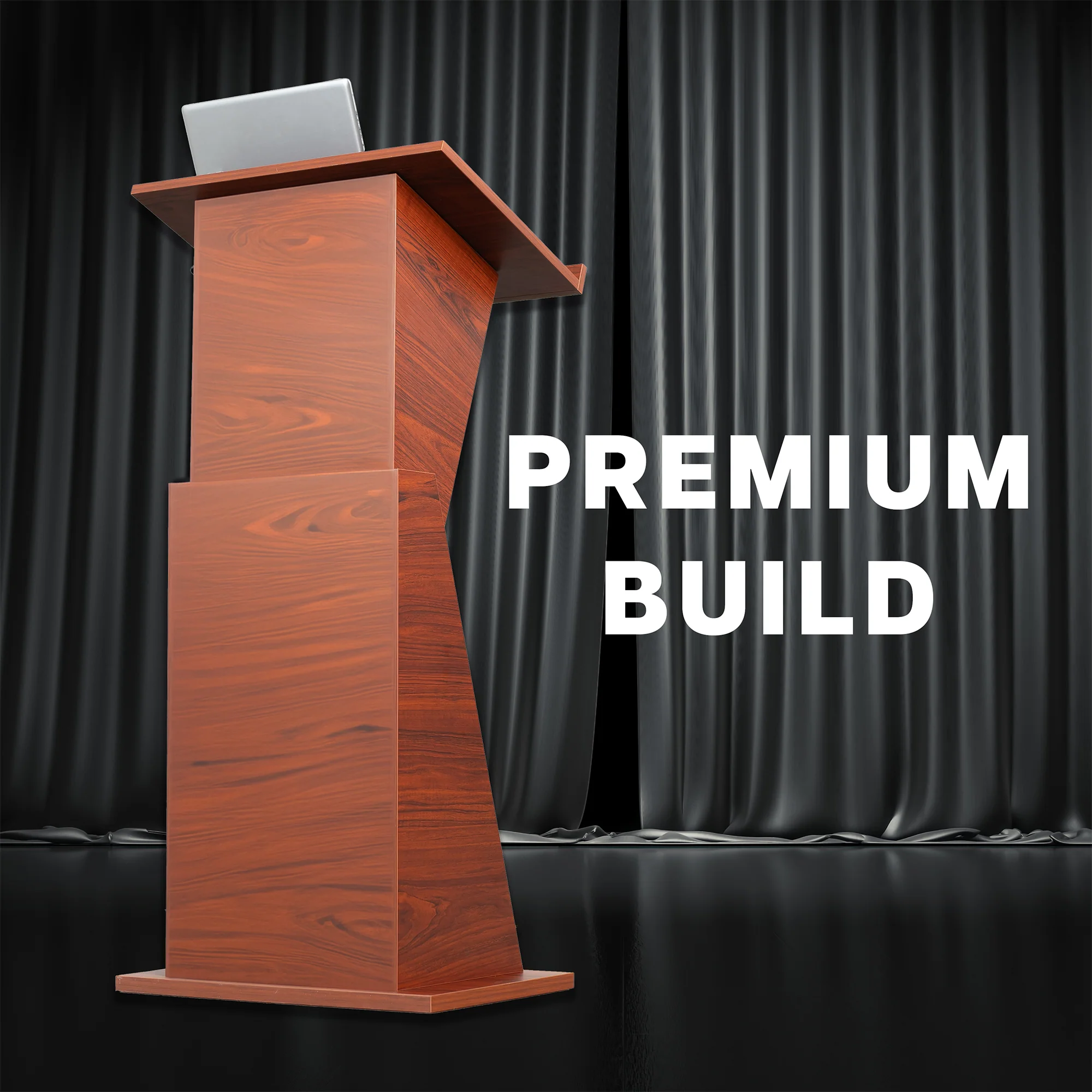 Dark Walnut Height Adjustable Podium - Image 2