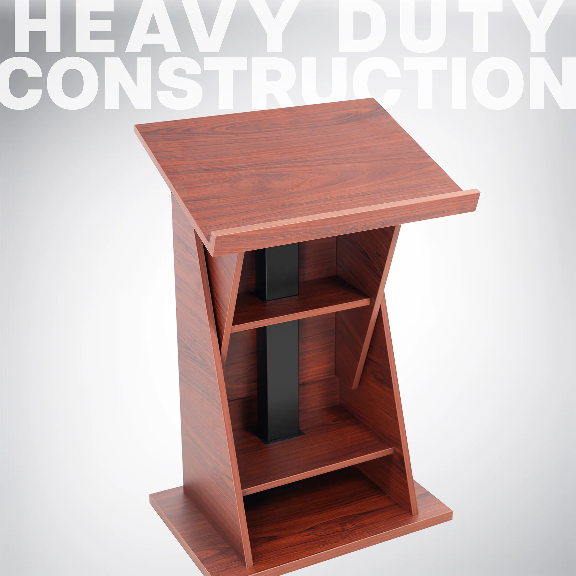 Dark Walnut Height Adjustable Podium - Image 6