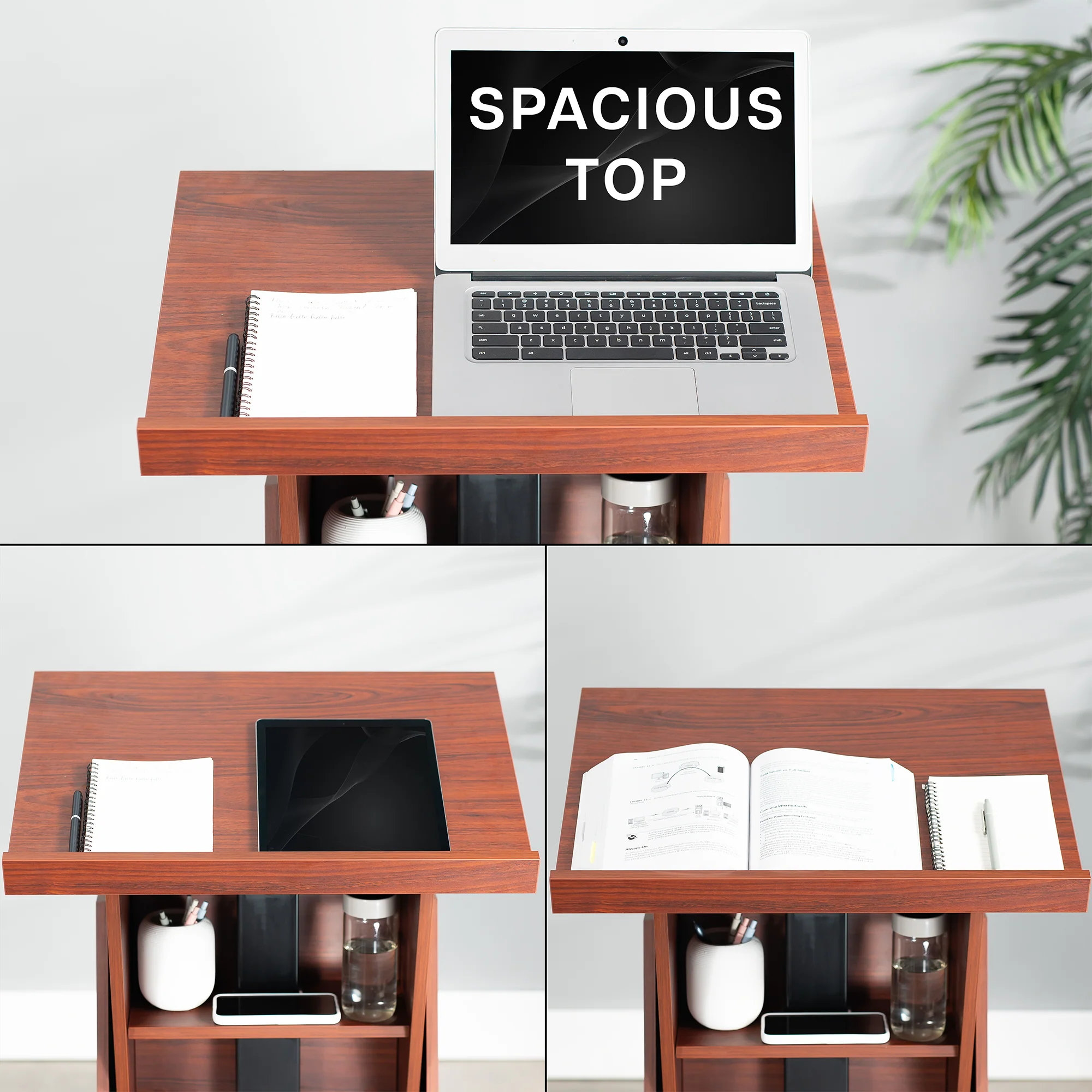 Dark Walnut Height Adjustable Podium - Image 8