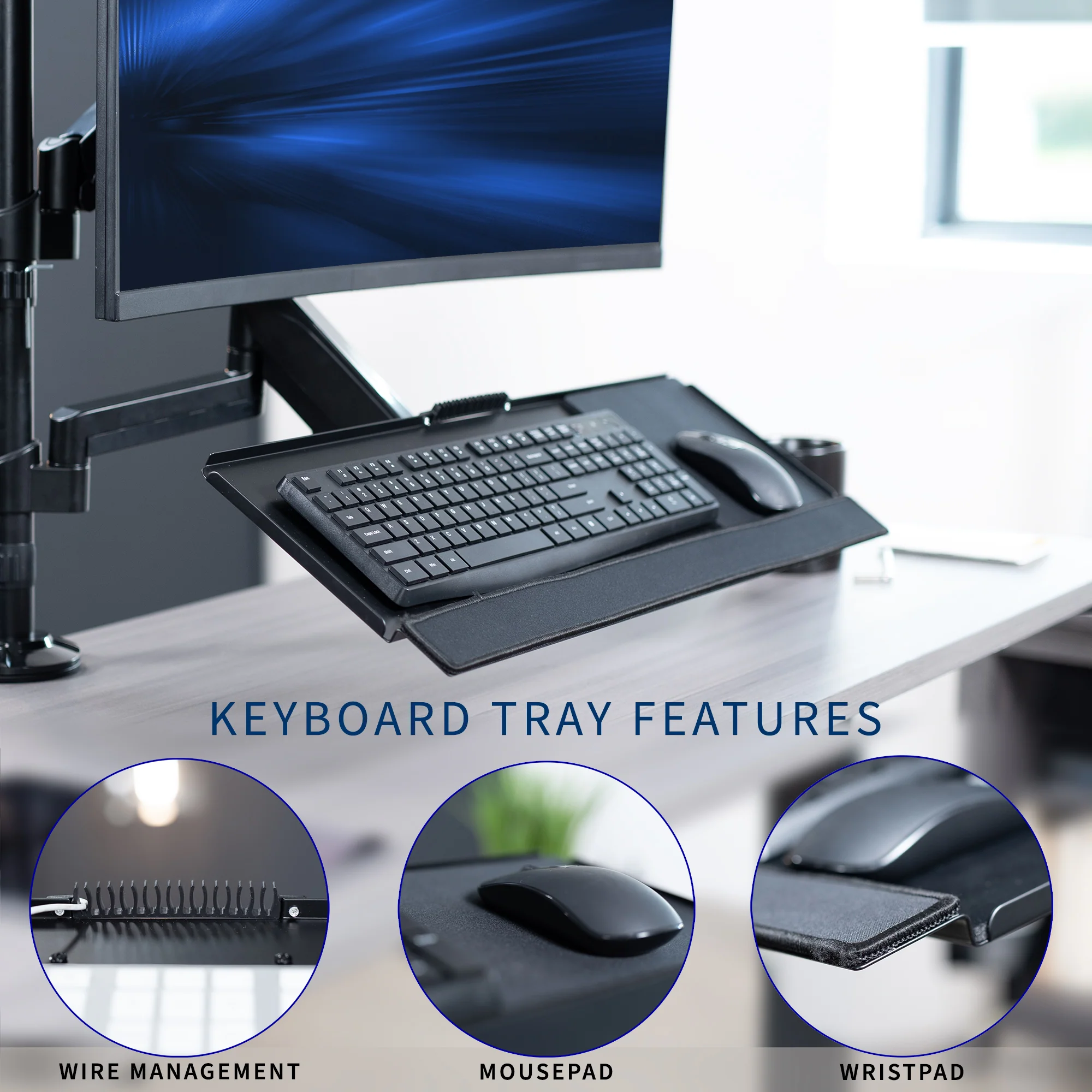 Single 17" to 32" Monitor Sit to Stand Desk Mount Workstation - Image 5