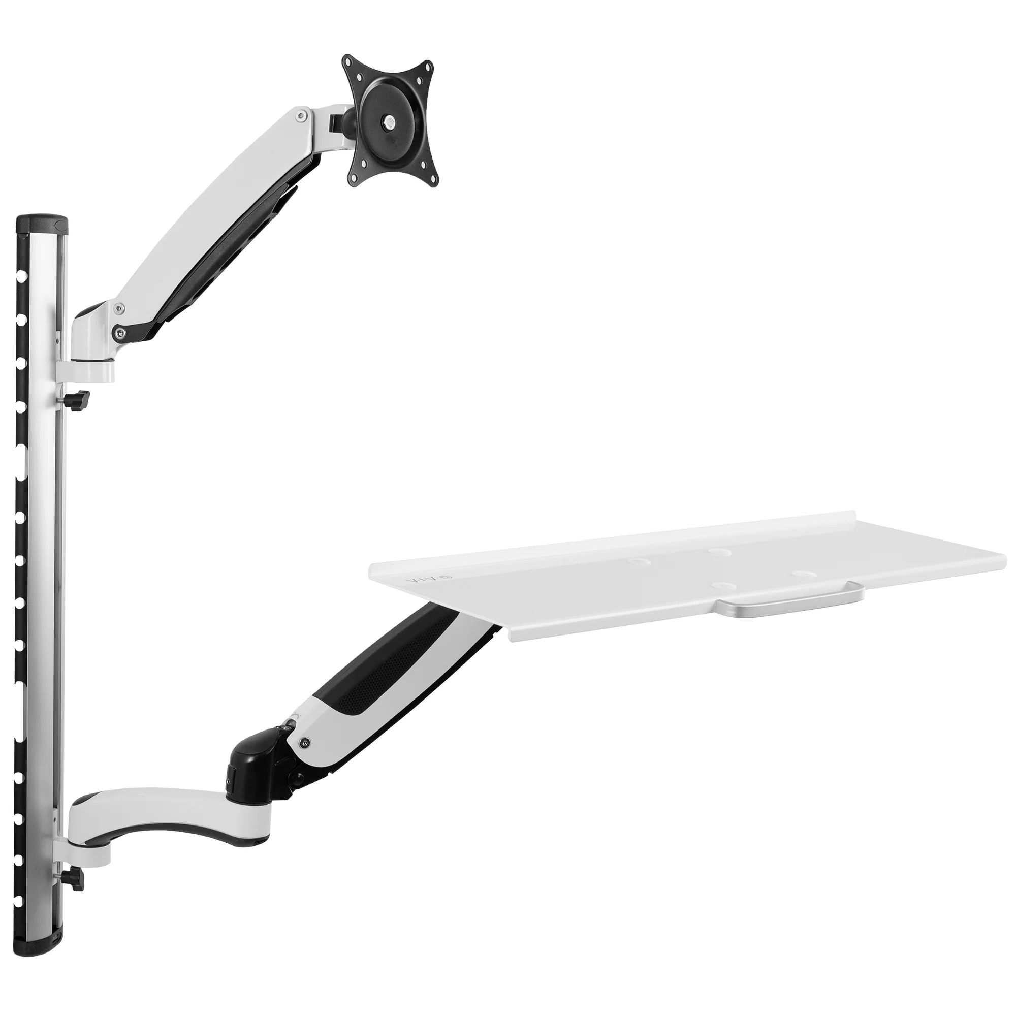 Single 13" to 27" Monitor Sit to Stand Wall Mount Workstation - Image 11