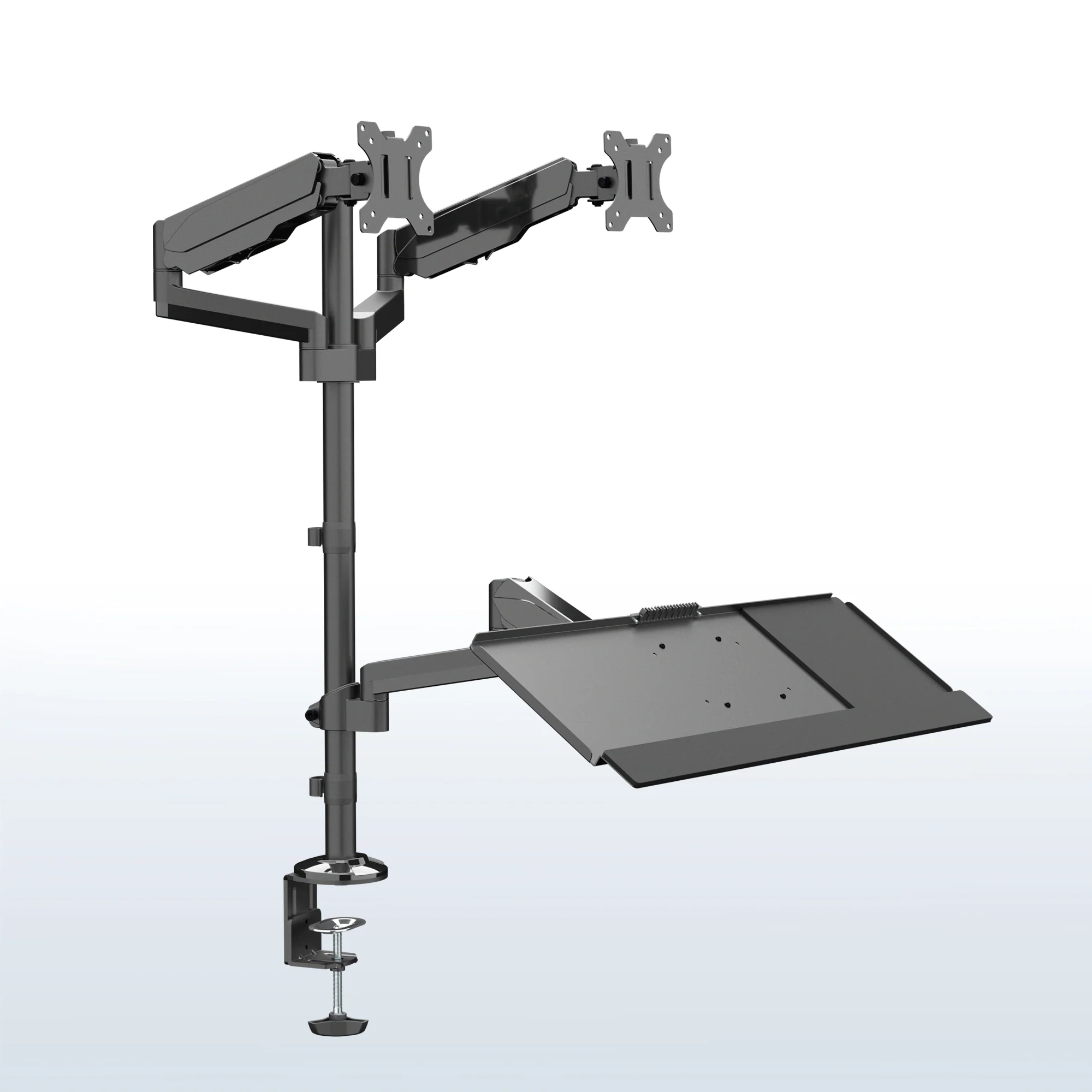 Dual 17" to 32" Monitor Sit to Stand Desk Mount Workstation
