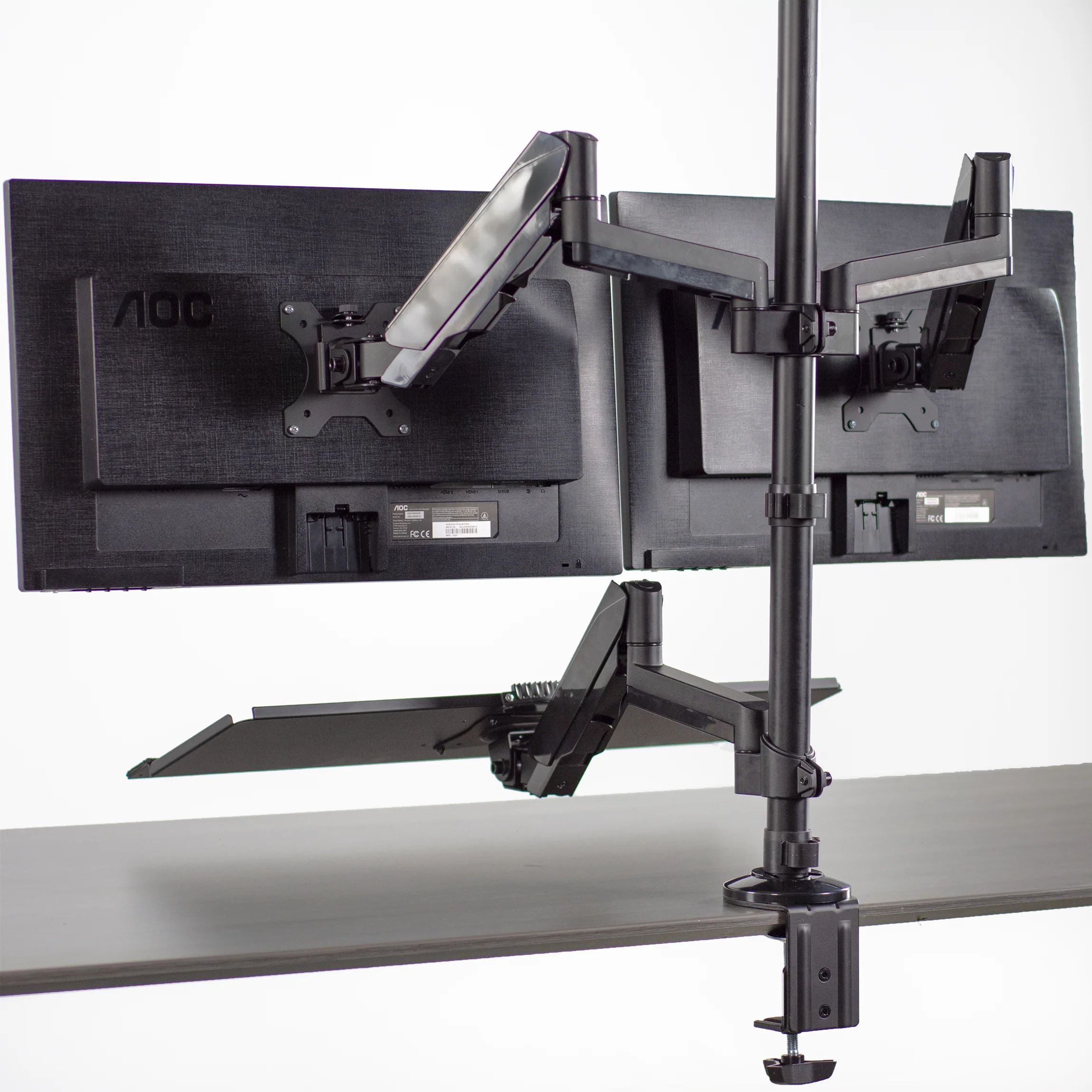 Dual 17" to 32" Monitor Sit to Stand Desk Mount Workstation - Image 2