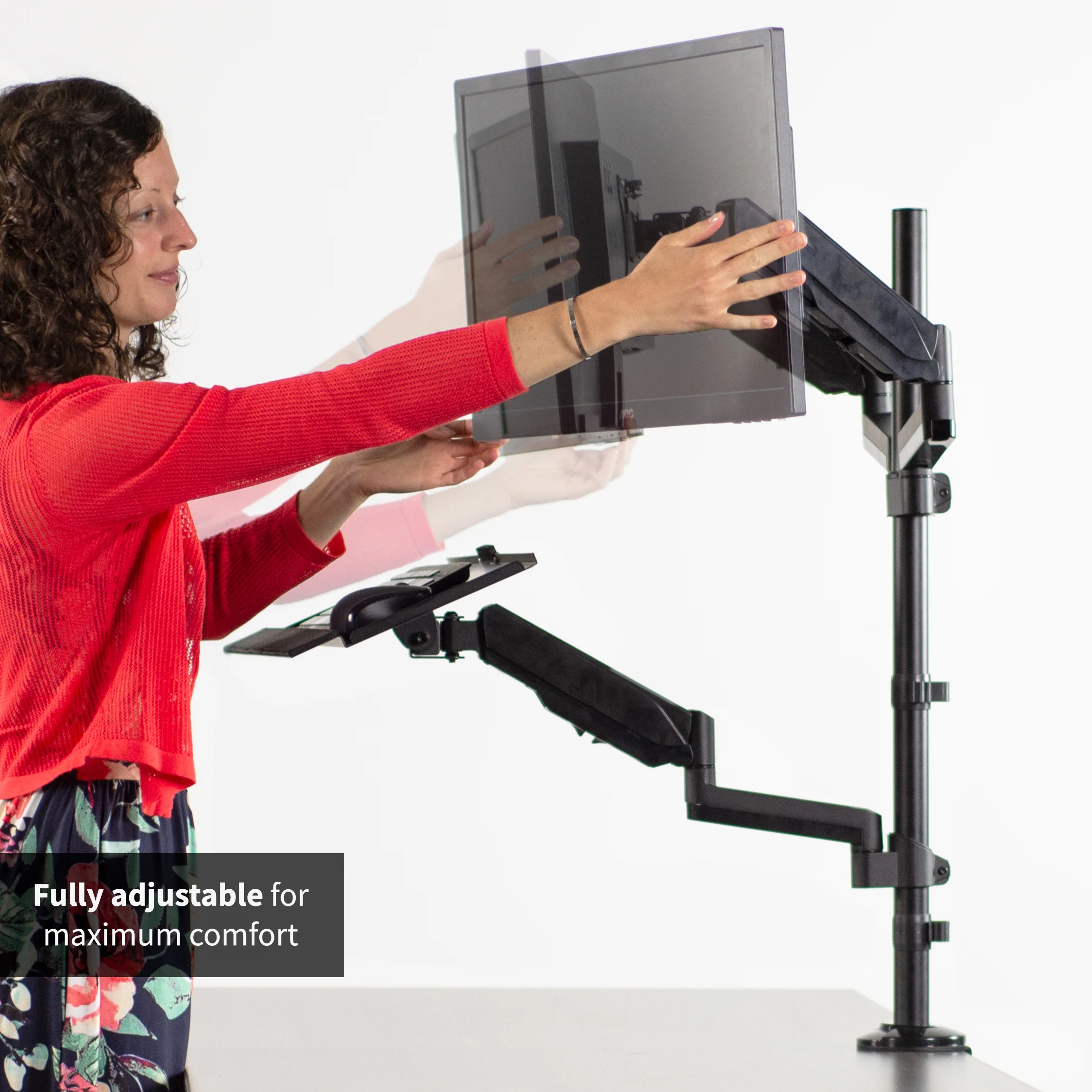 Dual 17" to 32" Monitor Sit to Stand Desk Mount Workstation - Image 5