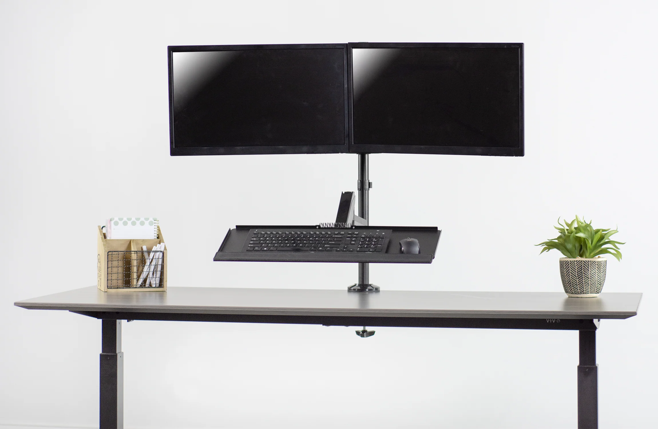 Dual 17" to 32" Monitor Sit to Stand Desk Mount Workstation - Image 7