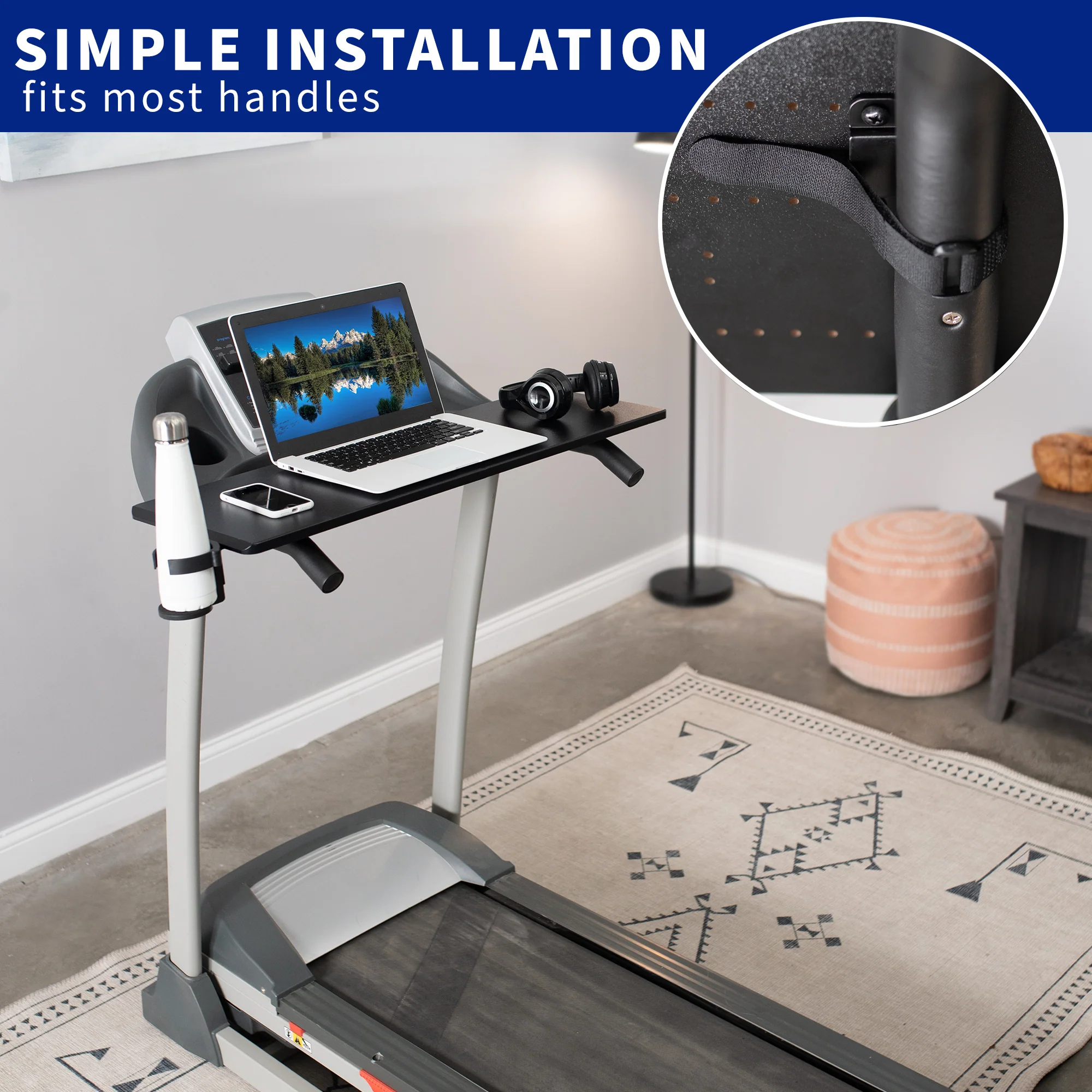 31" Laptop Tray Treadmill Attachment with Cup Holder & Phone Slot - Image 5