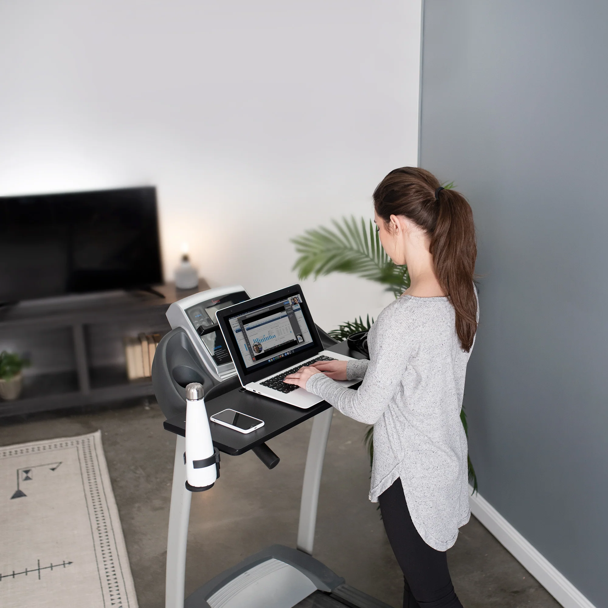 31" Laptop Tray Treadmill Attachment with Cup Holder & Phone Slot - Image 7