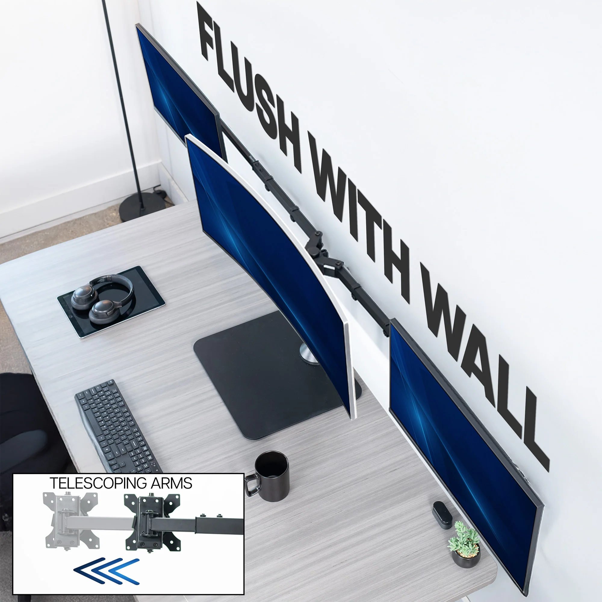 Telescoping Triple Monitor Desk Stand - Image 4