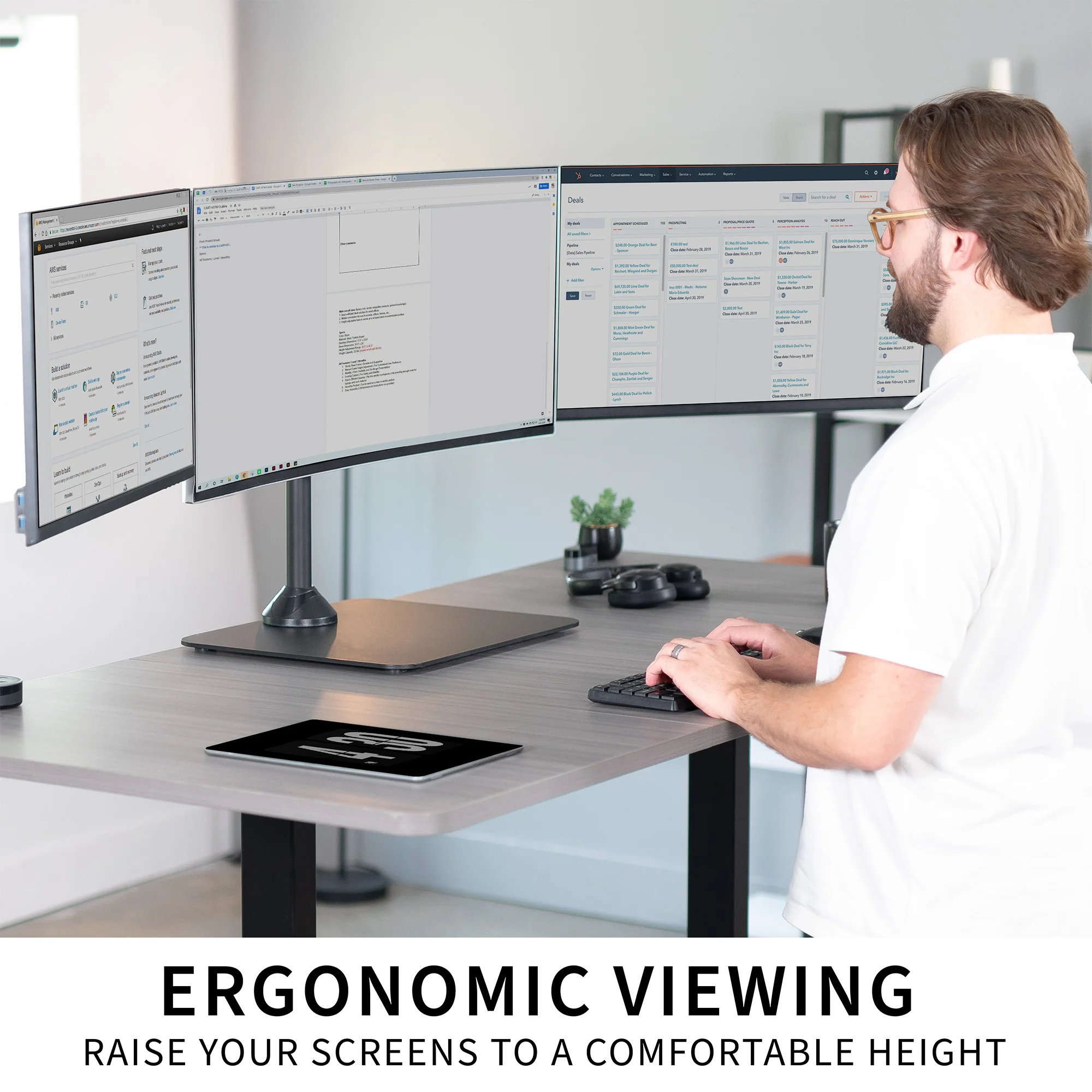 Telescoping Triple Monitor Desk Stand - Image 6