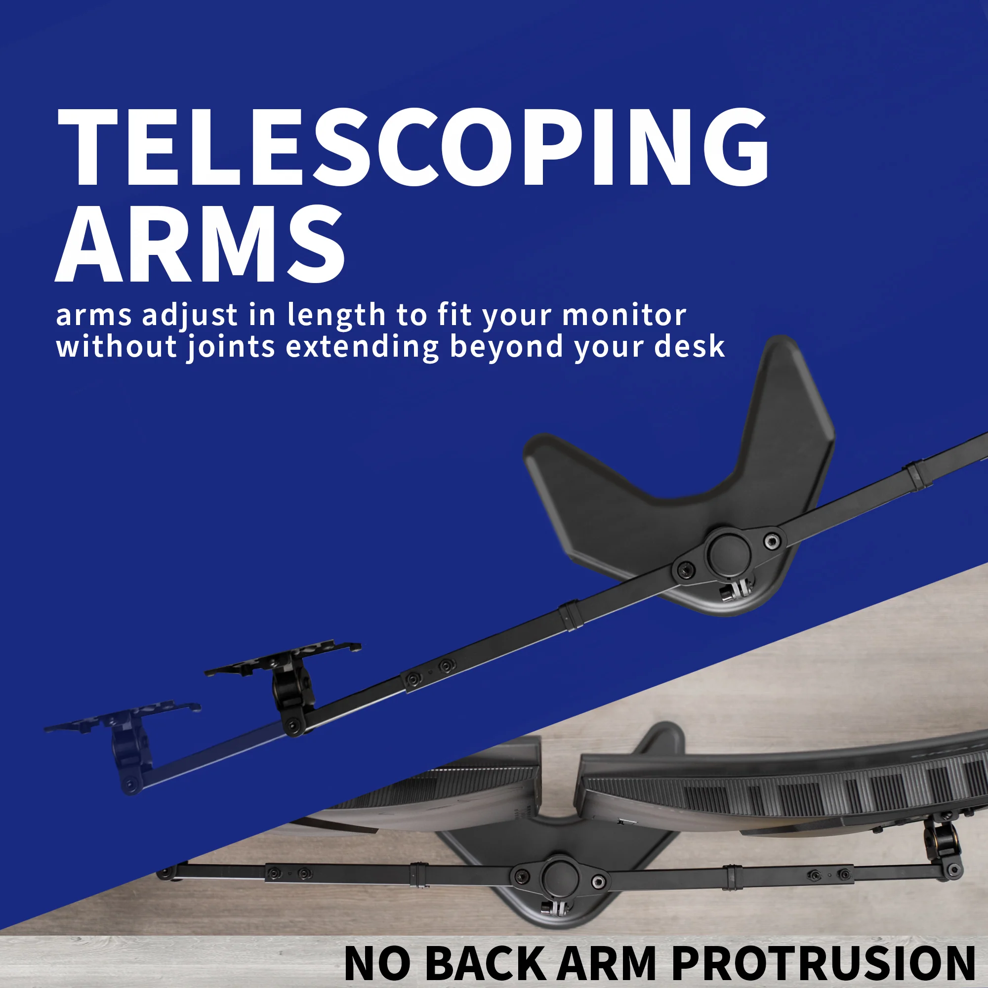 Telescoping Dual 27” to 38” Monitor Desk Stand - Image 3