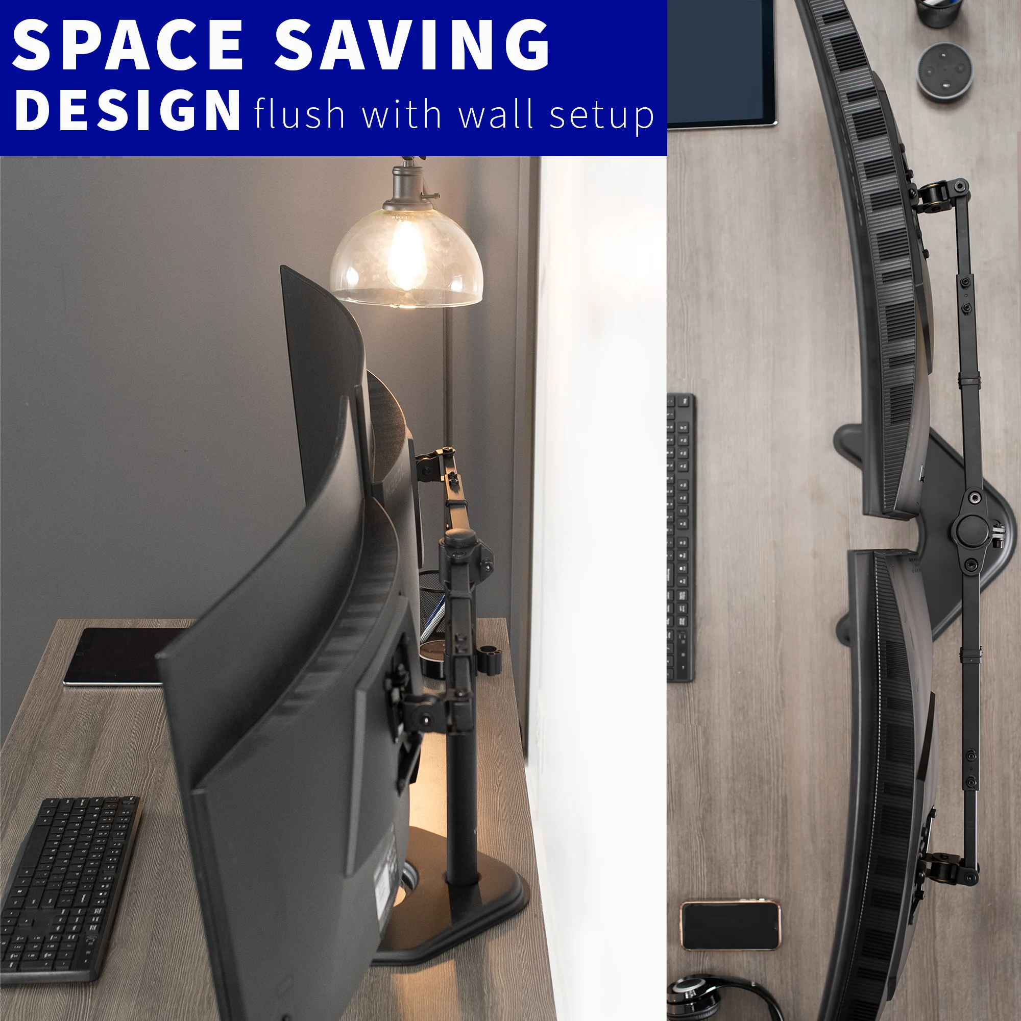 Telescoping Dual 27” to 38” Monitor Desk Stand - Image 6