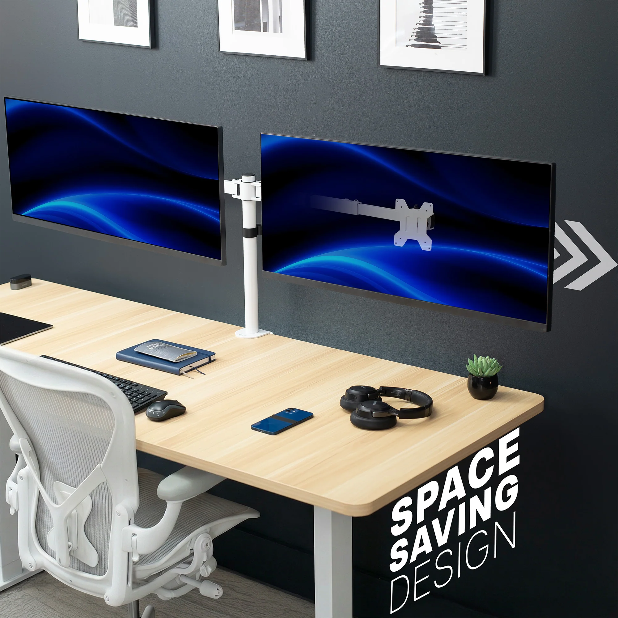 Telescoping Dual 27” to 38” Monitor Desk Mount - Image 11