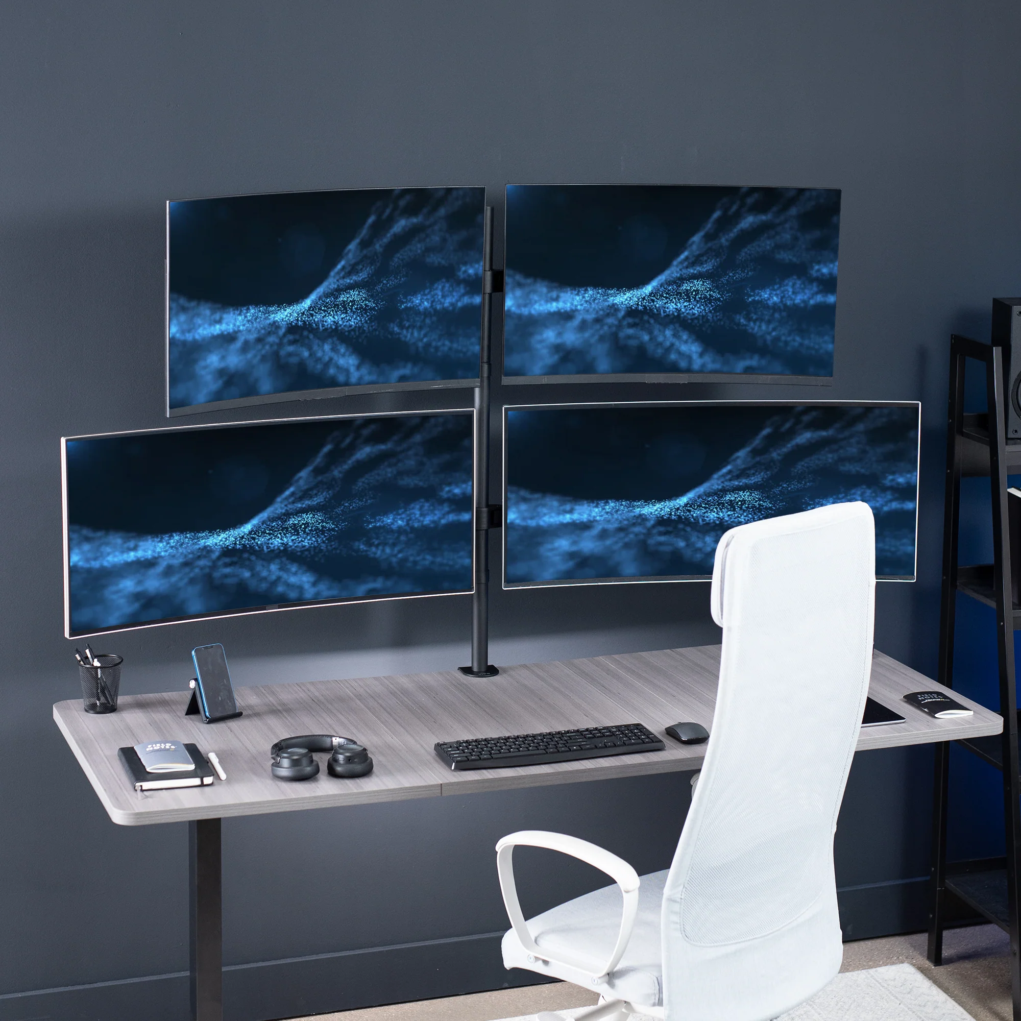 Telescoping Quad 27” to 38” Monitor Desk Mount - Image 9
